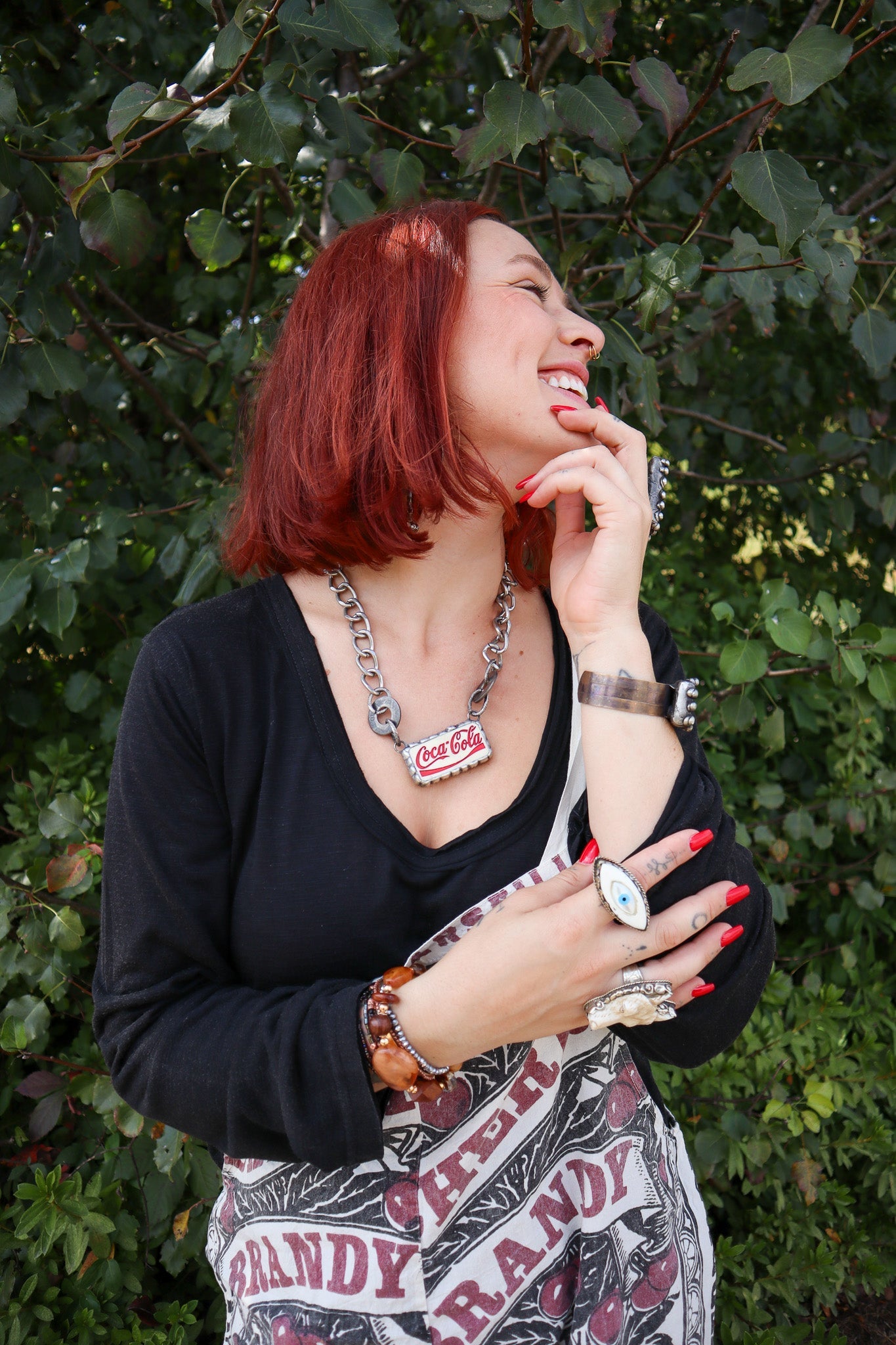Domino Coke Necklace - ivyandlavyboutique Art by Amy