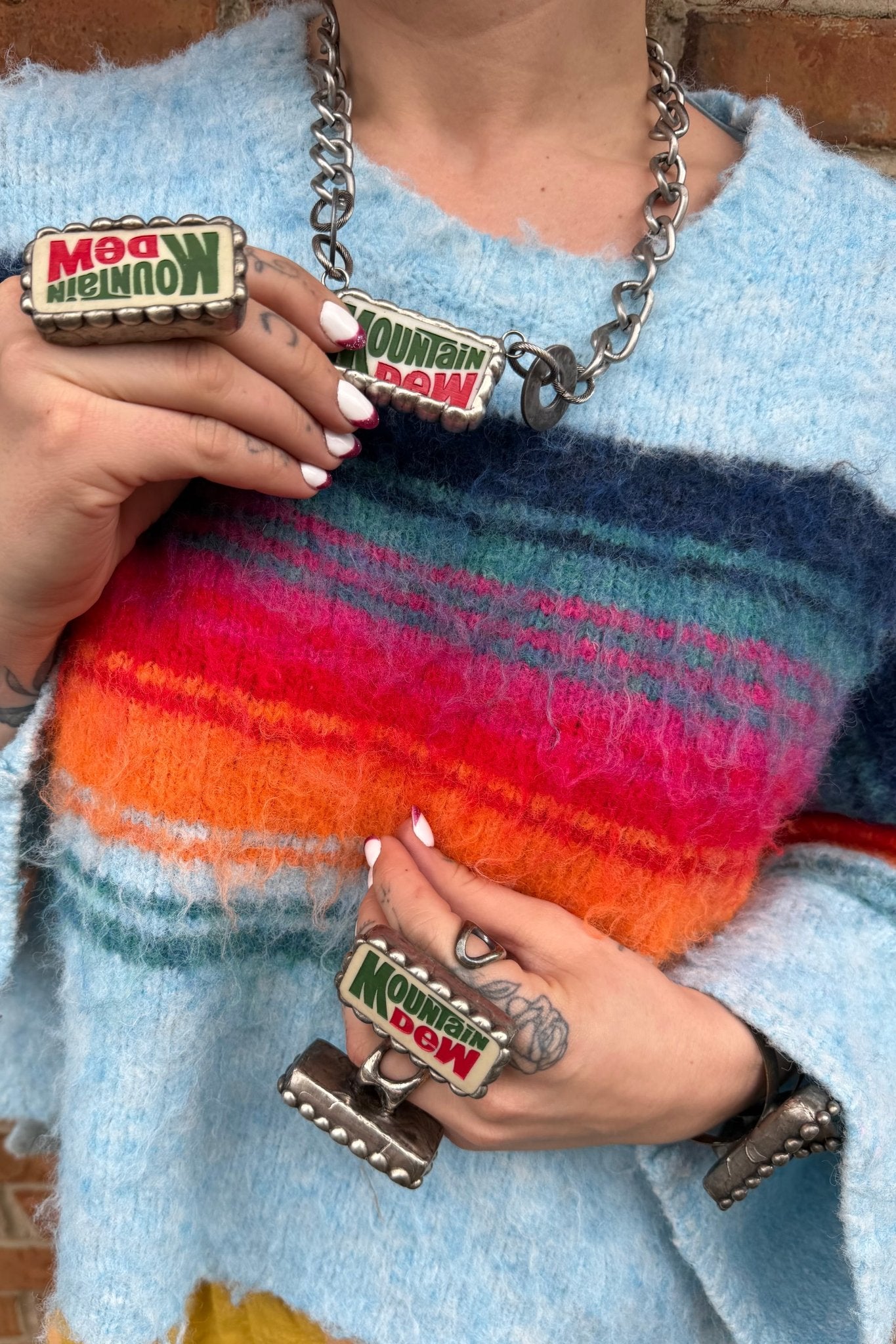 Domino Mountain Dew Metal Cuff - ivyandlavyboutique Art by Amy