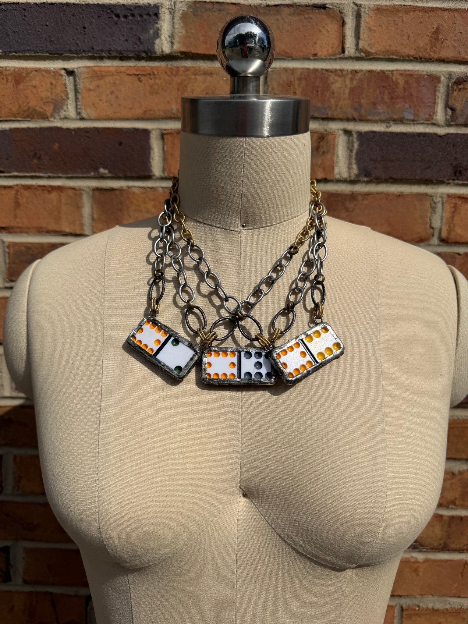 Domino Necklace - Plain Back Gold Stainless - ivyandlavyboutique ivyandlavyboutique