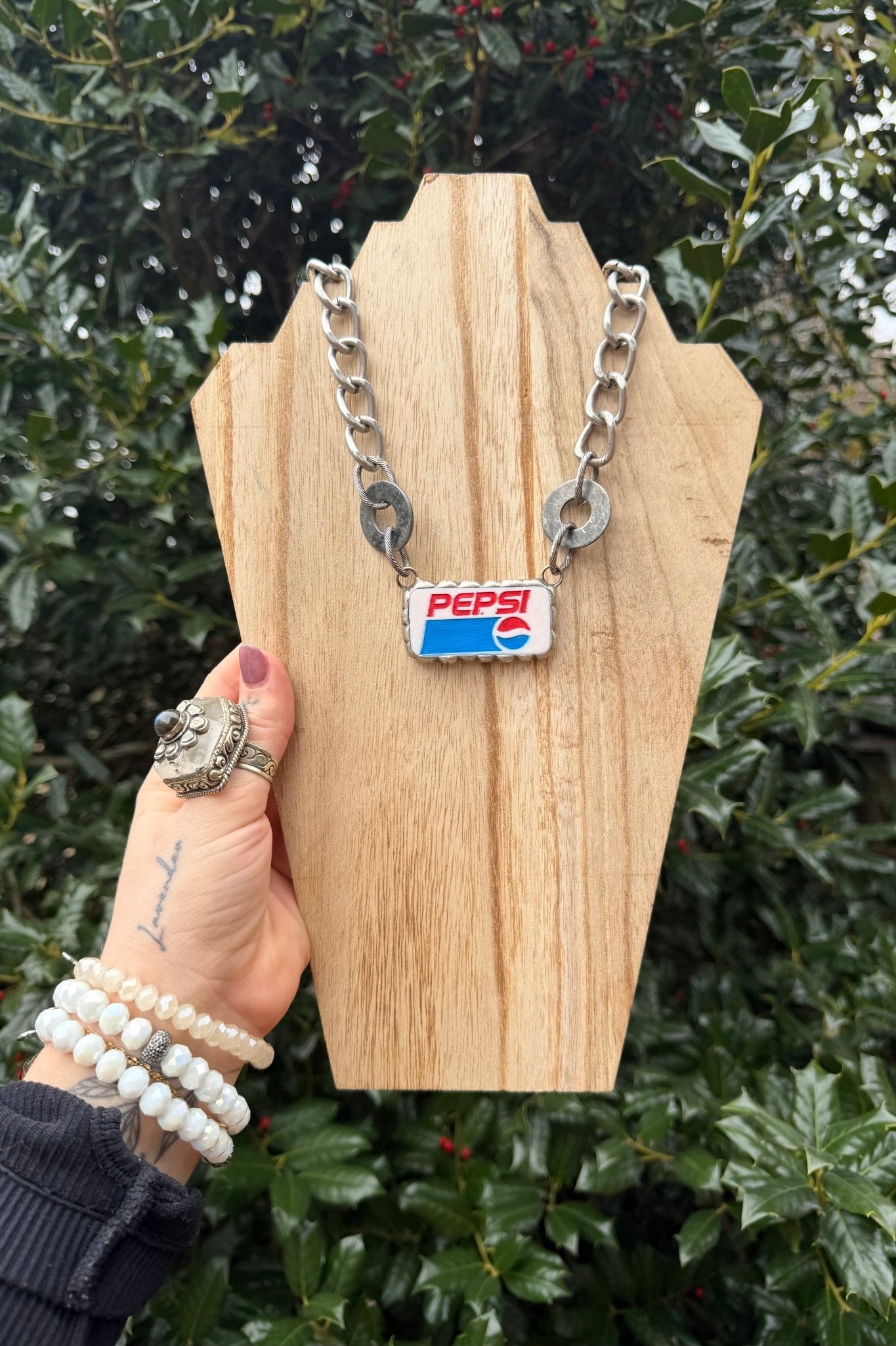Dominos Pepsi Necklace - ivyandlavyboutique Art by Amy