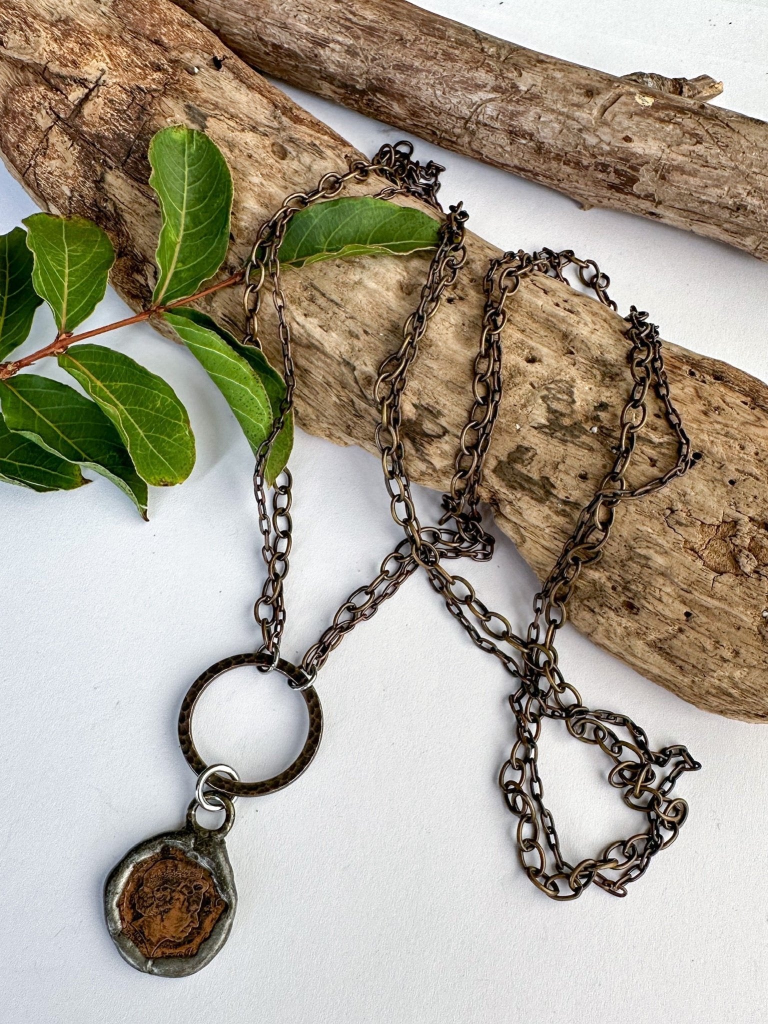 Double Chain Vintage Coin Necklace - ivyandlavyboutique Spirit Lala