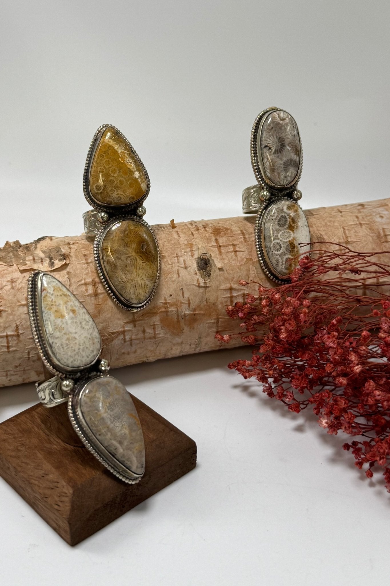 Double Fossil Ring - ivyandlavyboutique ivyandlavyboutique