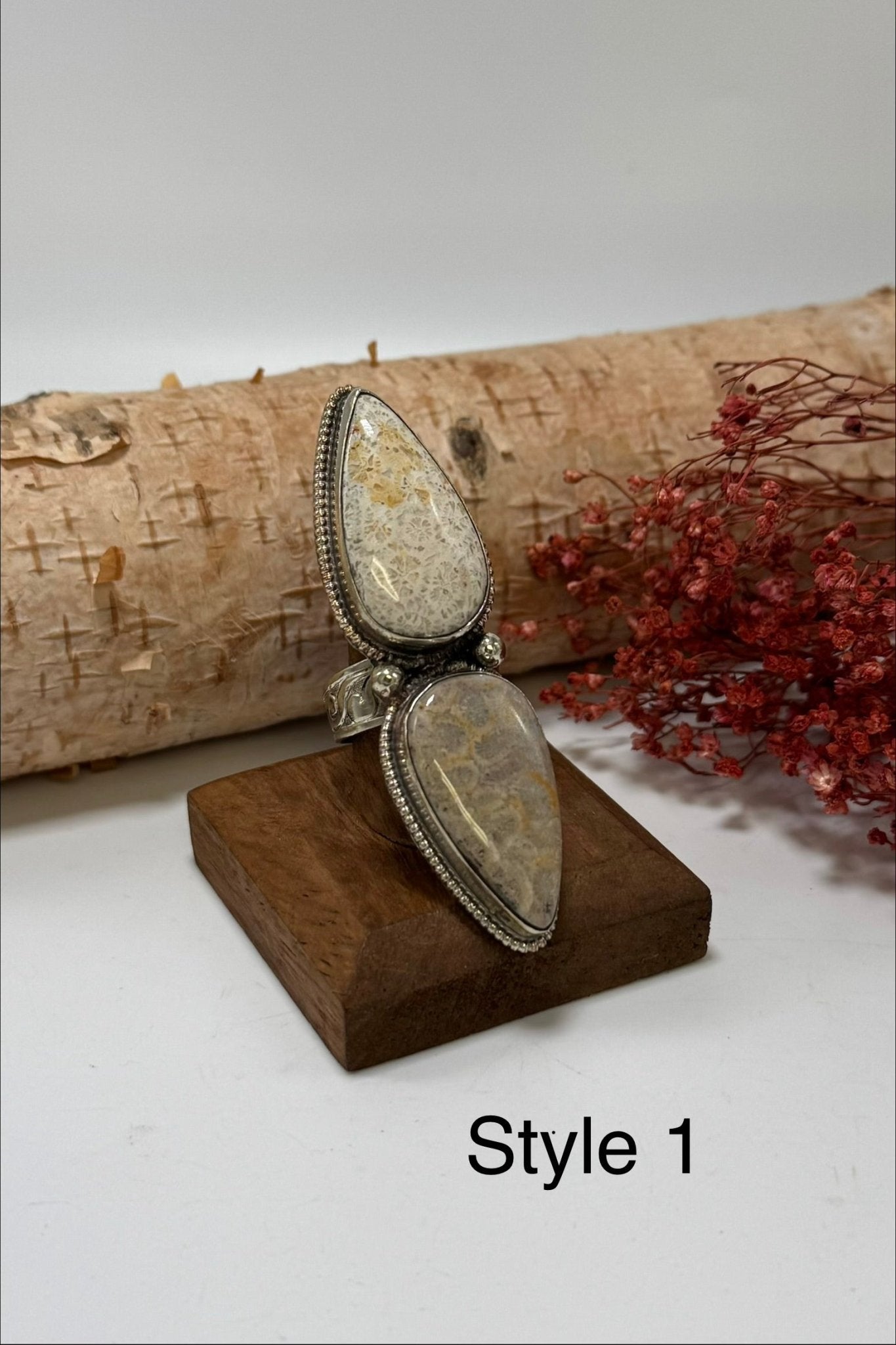 Double Fossil Ring - ivyandlavyboutique ivyandlavyboutique