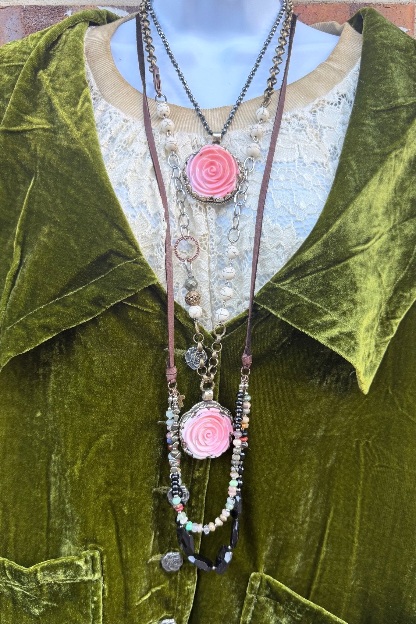 Double Trouble Gemstone Layer Necklace - ivyandlavyboutique ivyandlavyboutique