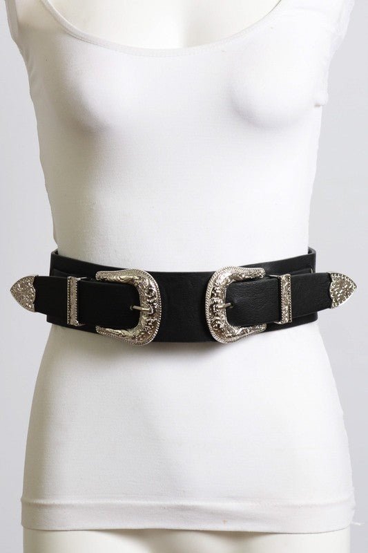 Double Western Faux Leather Waist Belt - ivyandlavyboutique Leto Accessories