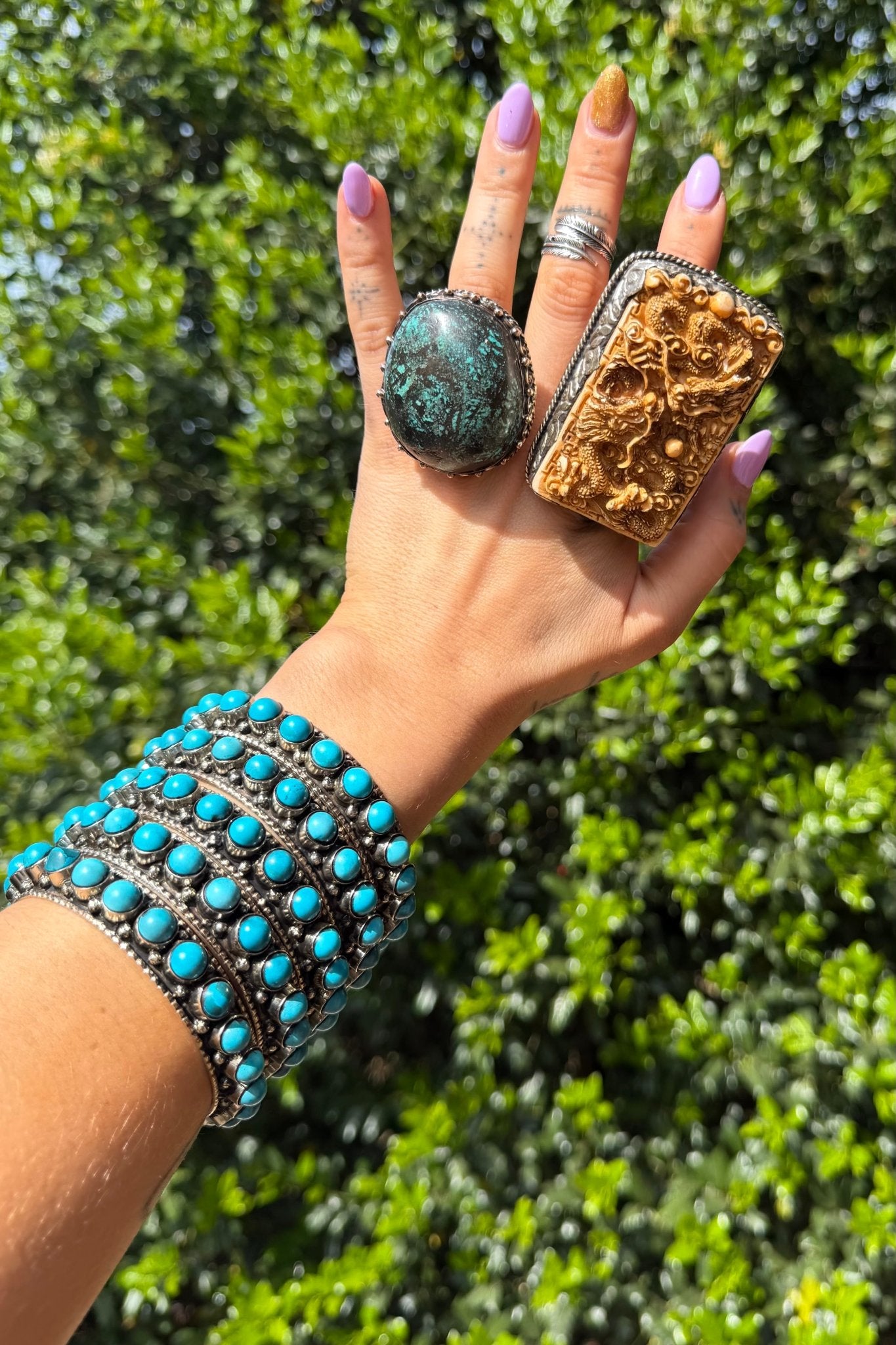 Dragon Carved Resin BIG Ring - ivyandlavyboutique ivyandlavyboutique