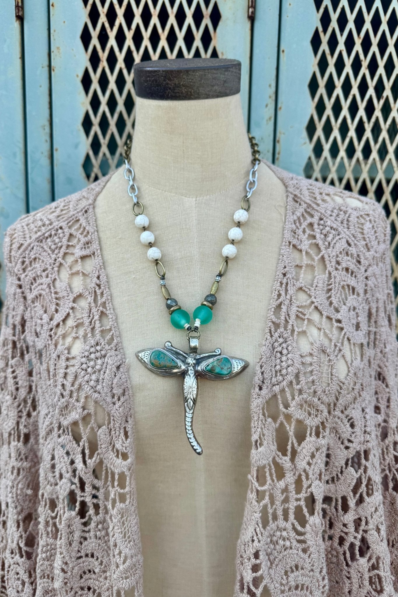 Dragonfly Insect Handmade Necklace - ivyandlavyboutique ivyandlavyboutique