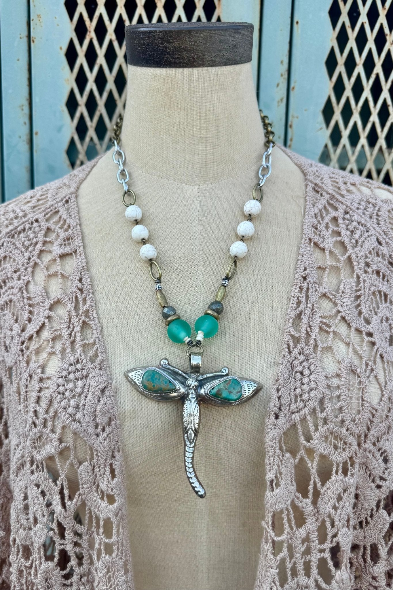 Dragonfly Insect Handmade Necklace - ivyandlavyboutique ivyandlavyboutique