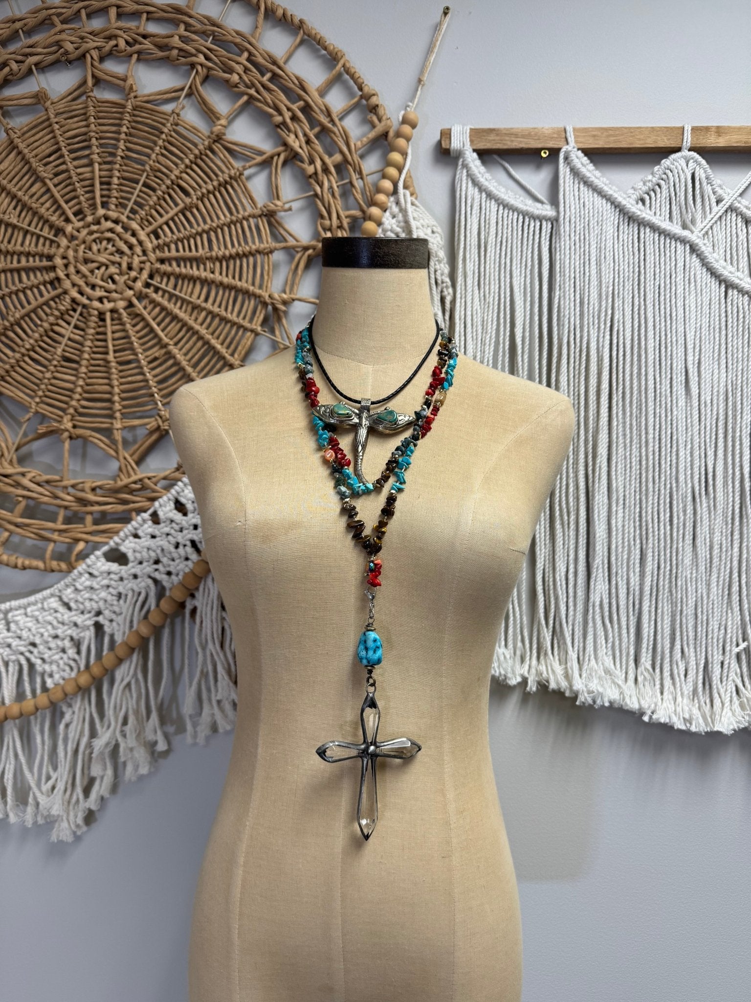 Dragonfly Vibes Choker on Leather - ivyandlavyboutique ivyandlavyboutique