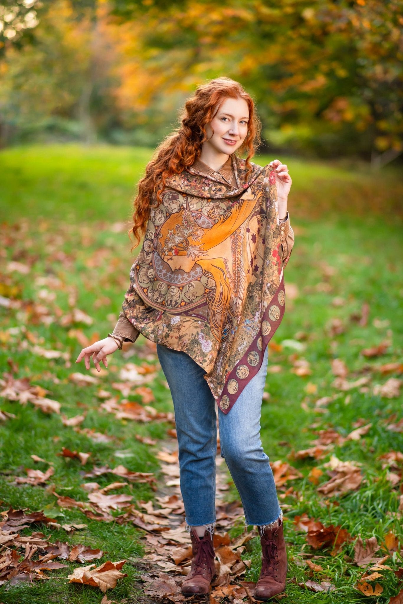 Dream Weaver Bohemian Scarf with Zodiac Signs - ivyandlavyboutique Market of Stars (USA)