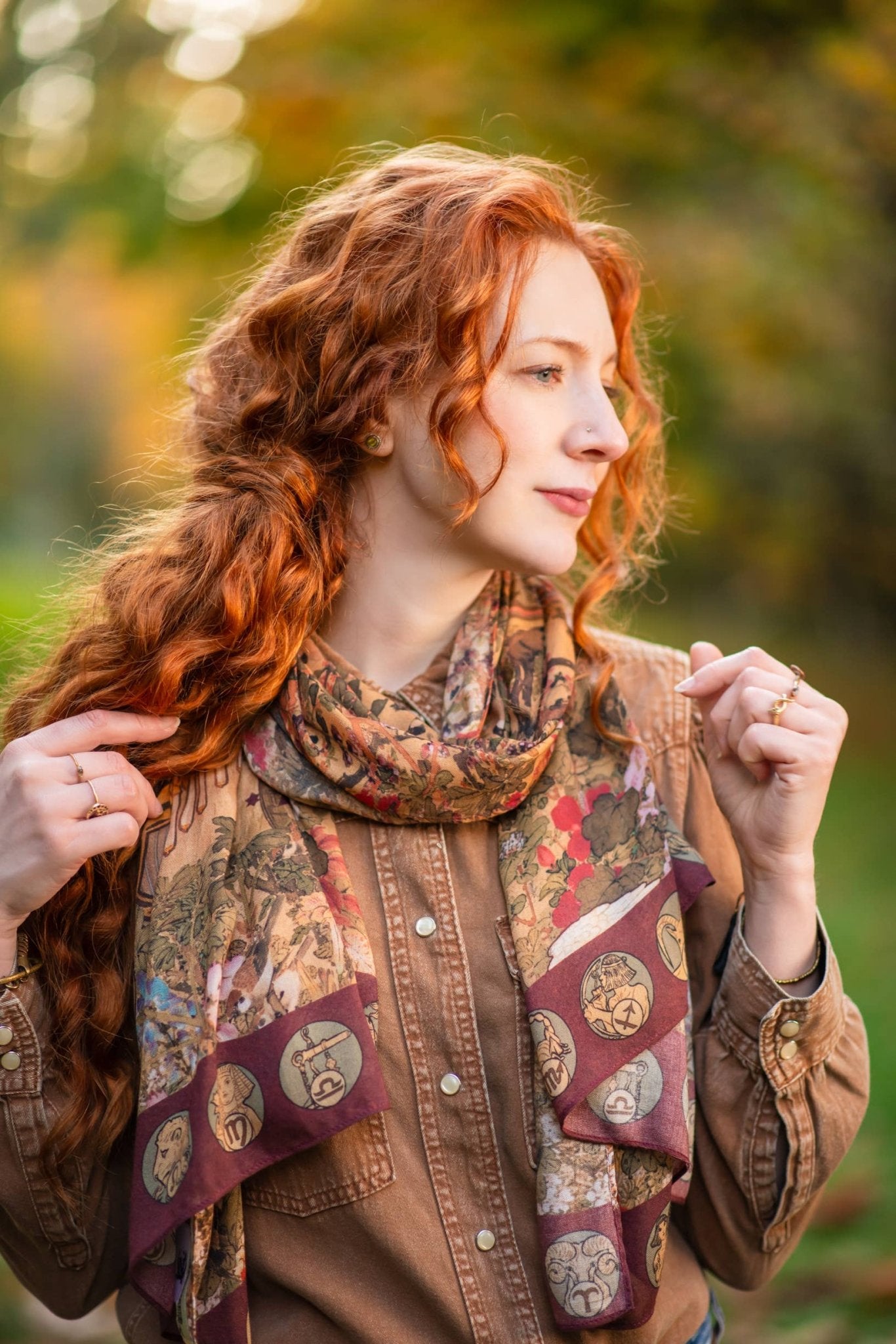 Dream Weaver Bohemian Scarf with Zodiac Signs - ivyandlavyboutique Market of Stars (USA)