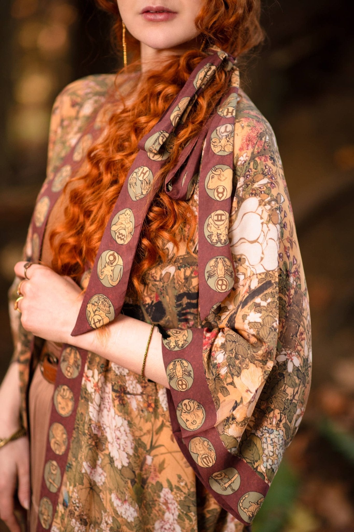 Dream Weaver Opera Duster Kimono Robe w/ Zodiac Signs - ivyandlavyboutique Market of Stars