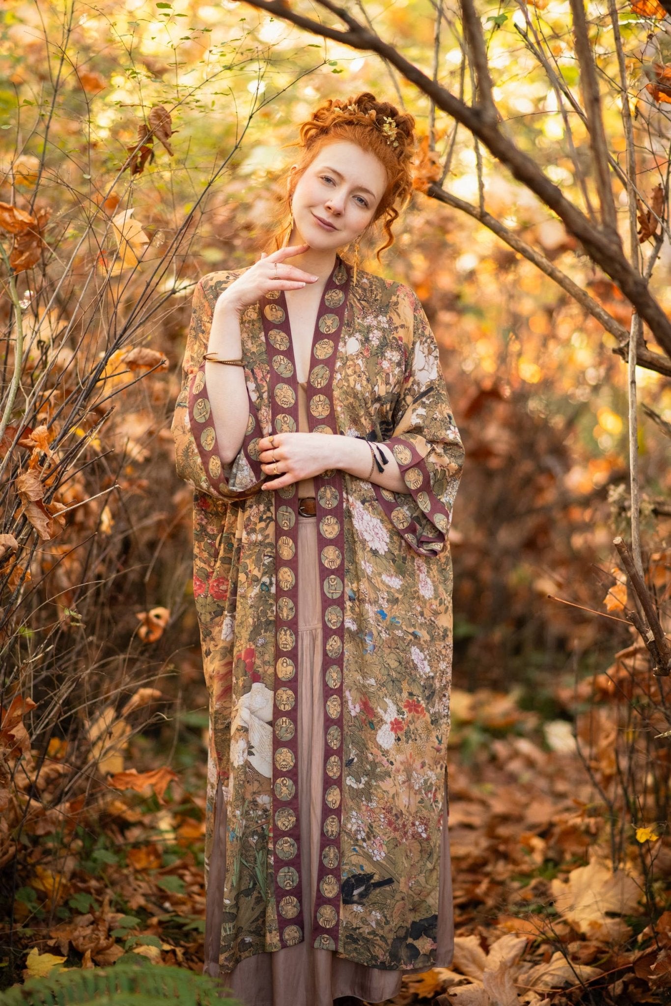 Dream Weaver Opera Duster Kimono Robe w/ Zodiac Signs - ivyandlavyboutique Market of Stars