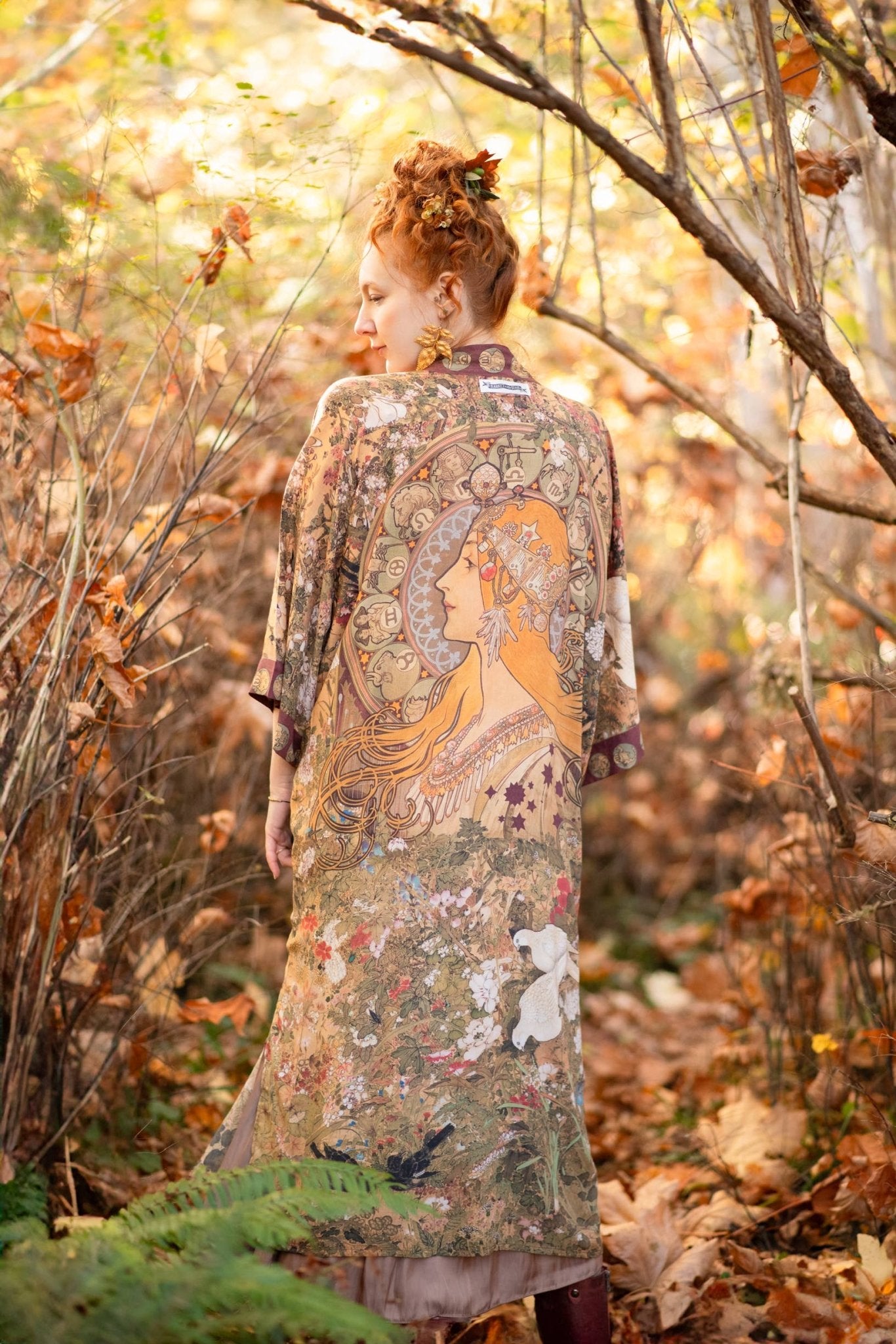 Dream Weaver Opera Duster Kimono Robe w/ Zodiac Signs - ivyandlavyboutique Market of Stars