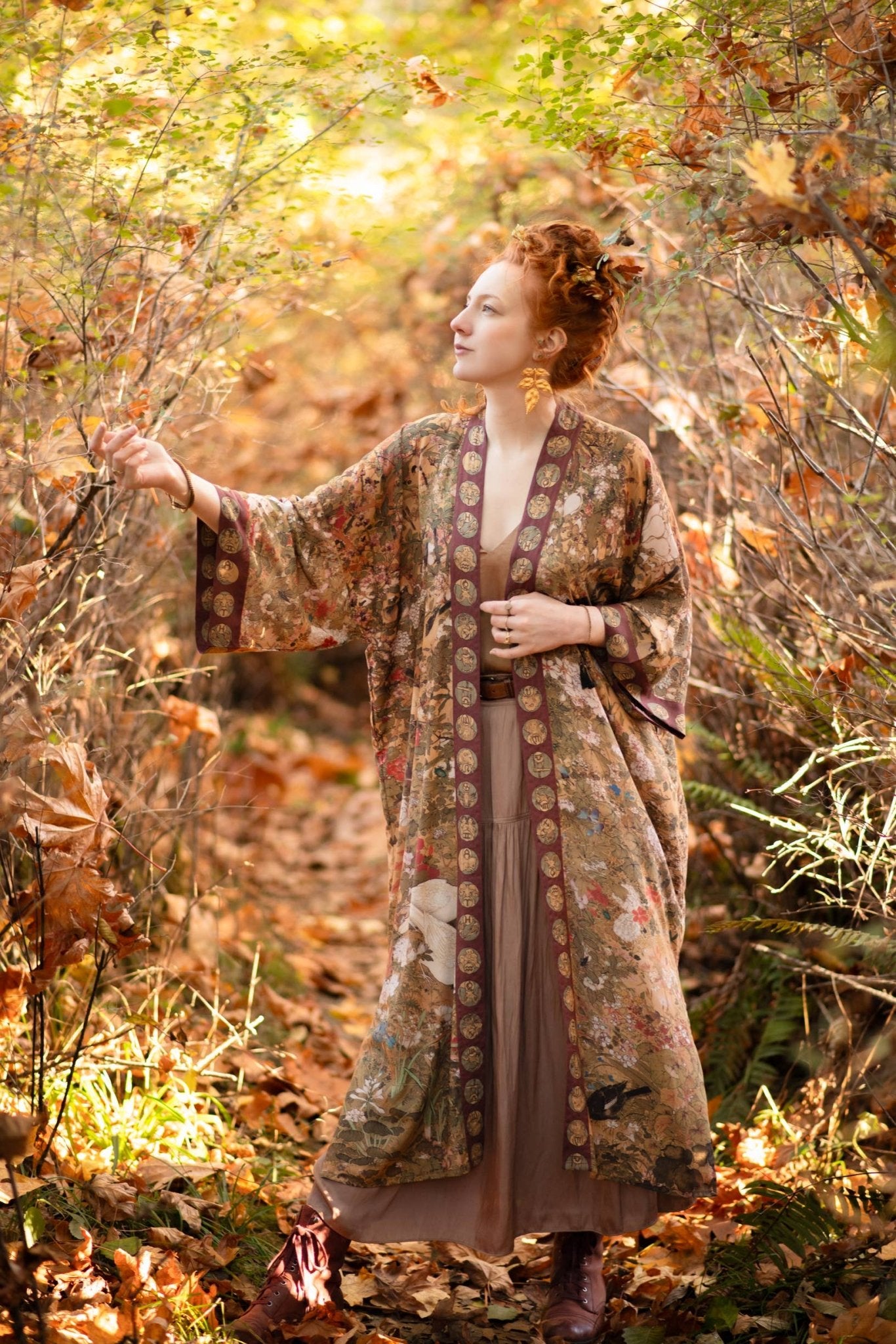 Dream Weaver Opera Duster Kimono Robe w/ Zodiac Signs - ivyandlavyboutique Market of Stars