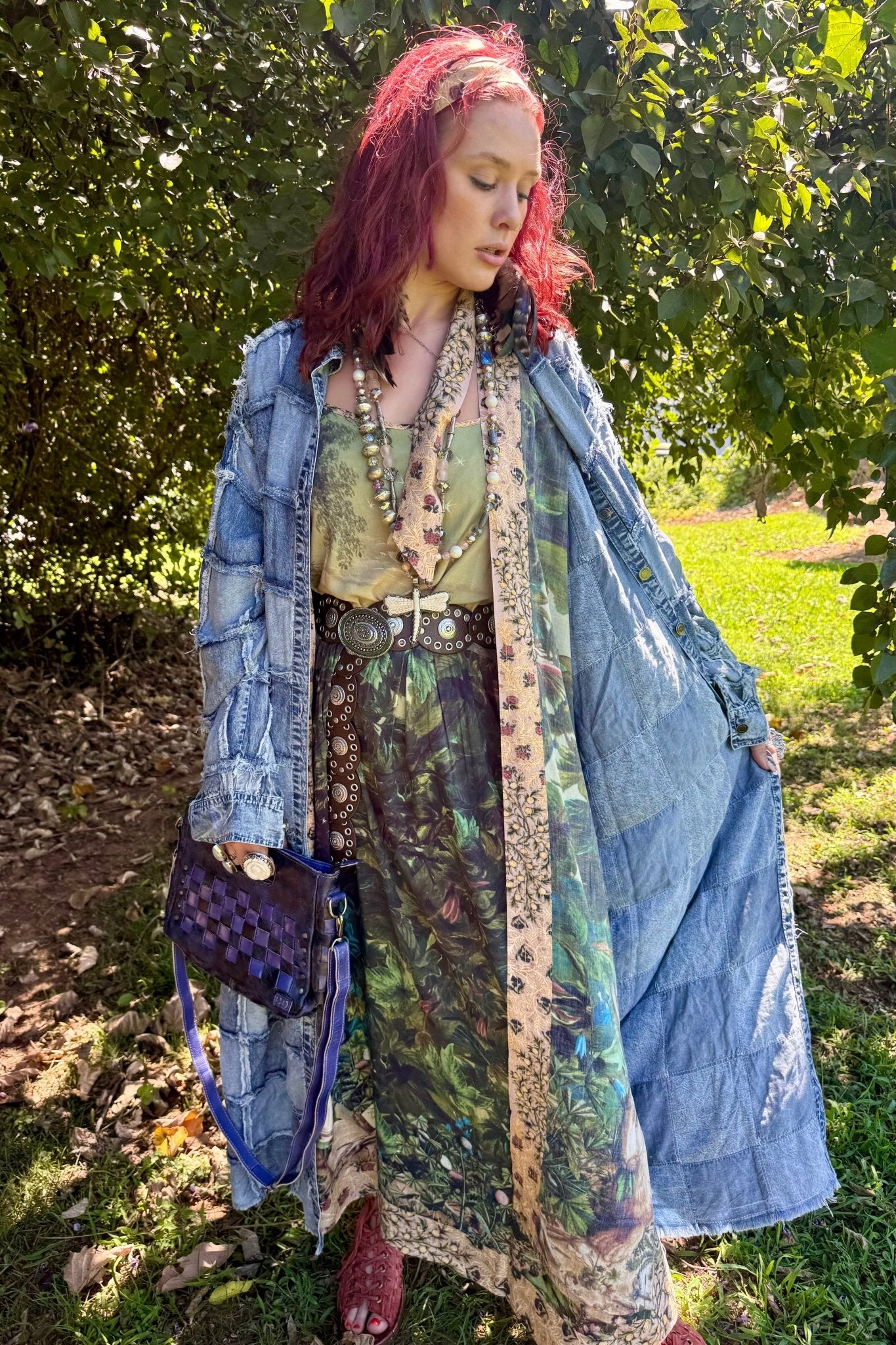 Dreamer Patched Denim Dress/ Duster - ivyandlavyboutique Oli & Hali