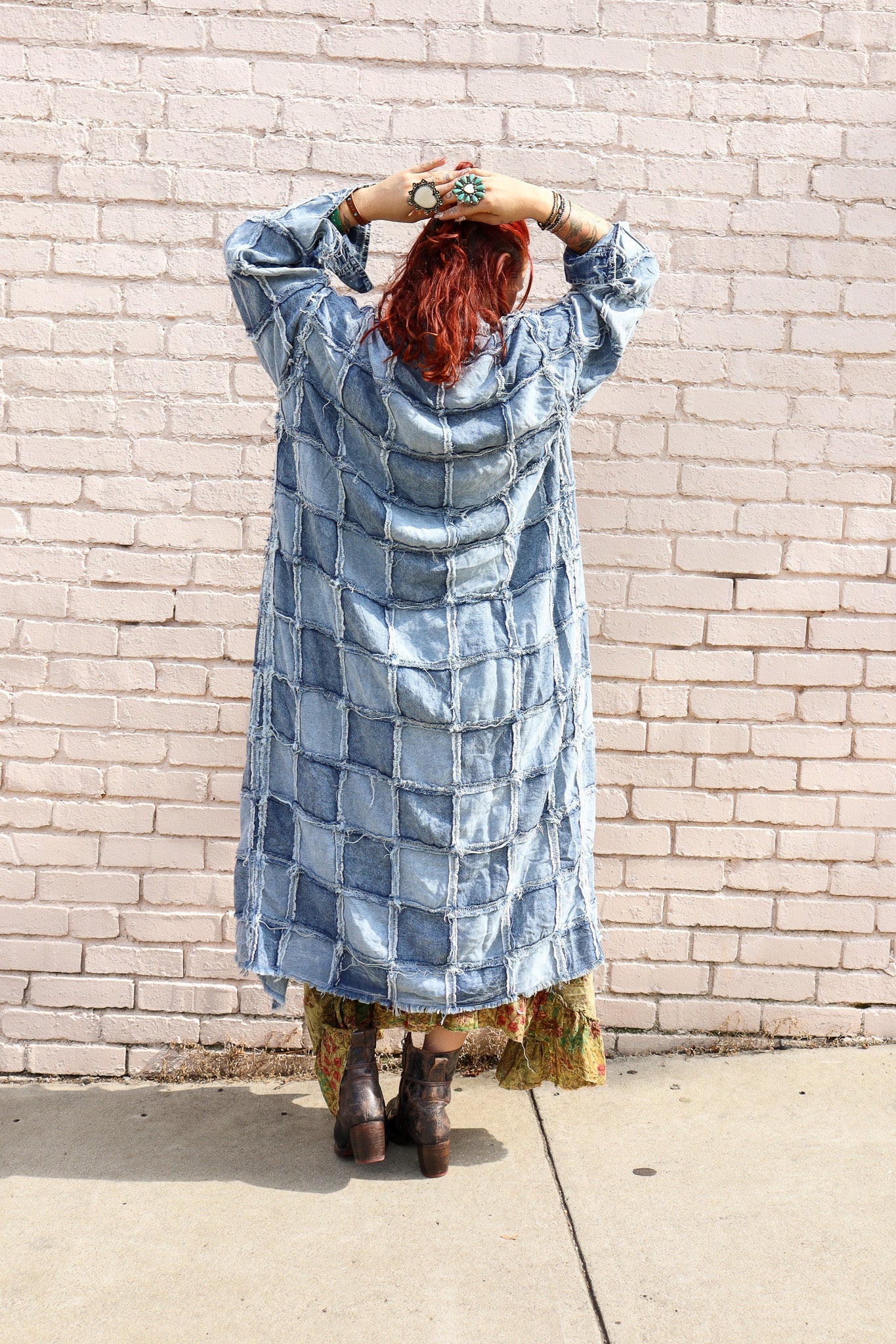 Dreamer Patched Denim Dress/ Duster - ivyandlavyboutique Oli & Hali