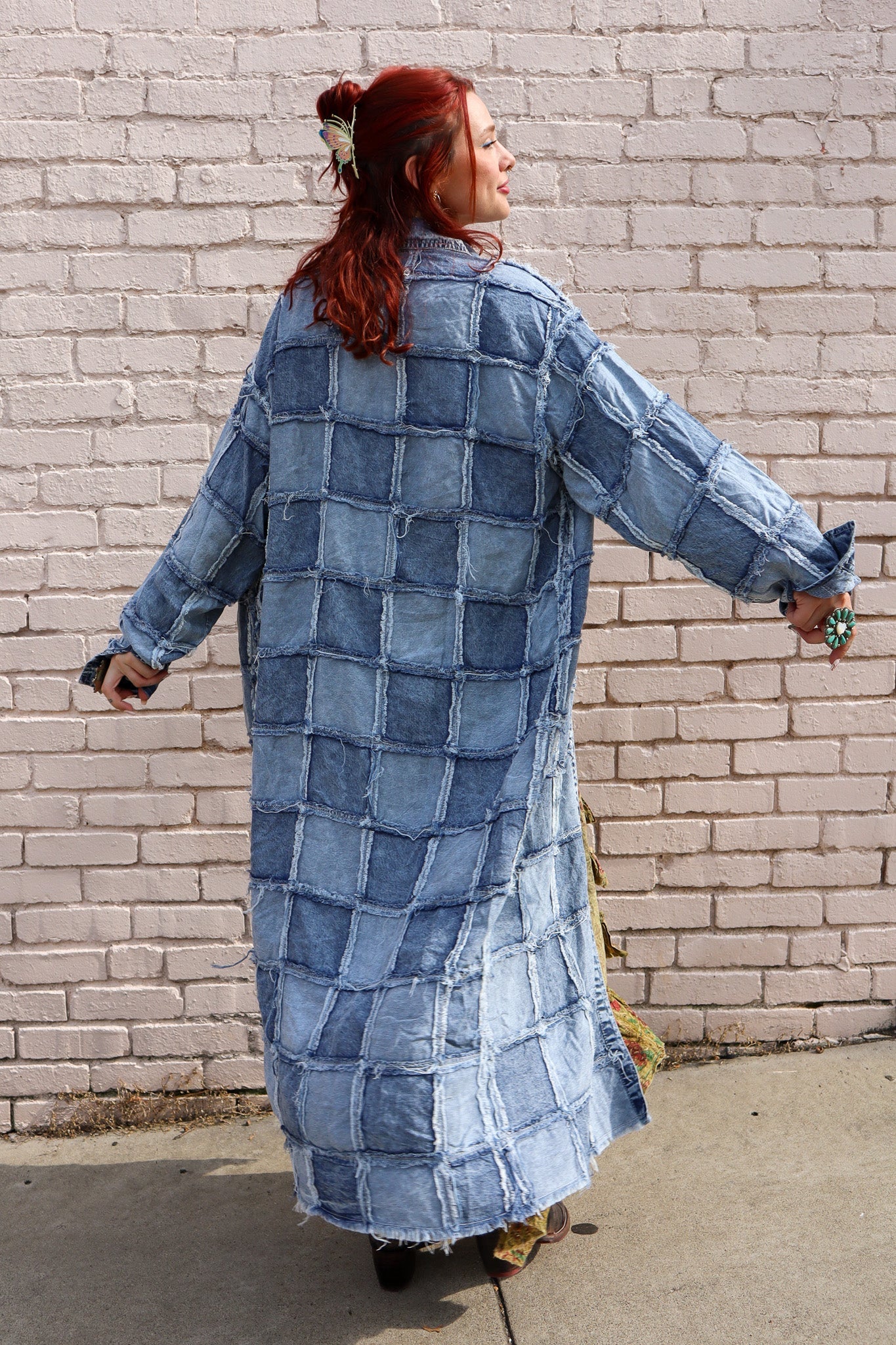Dreamer Patched Denim Dress/ Duster - ivyandlavyboutique Oli & Hali