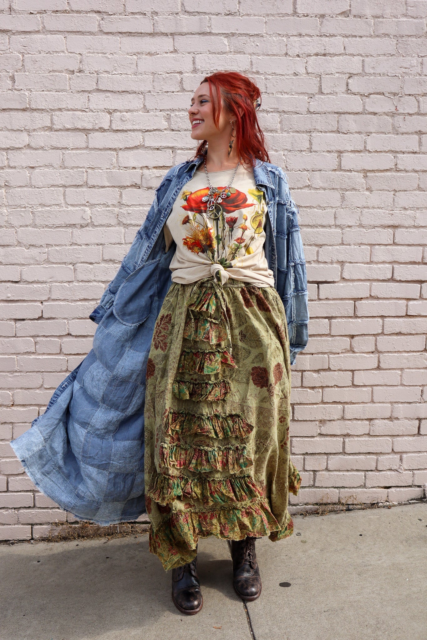 Dreamer Patched Denim Dress/ Duster - ivyandlavyboutique Oli & Hali
