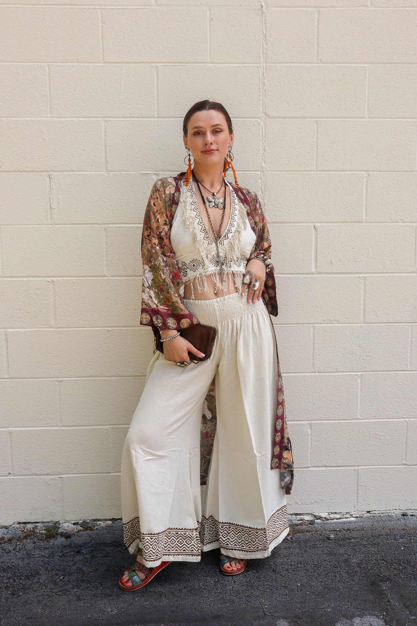 Dreamweaver Bamboo Bohemian Kimono with Zodiac Signs - ivyandlavyboutique Market of Stars