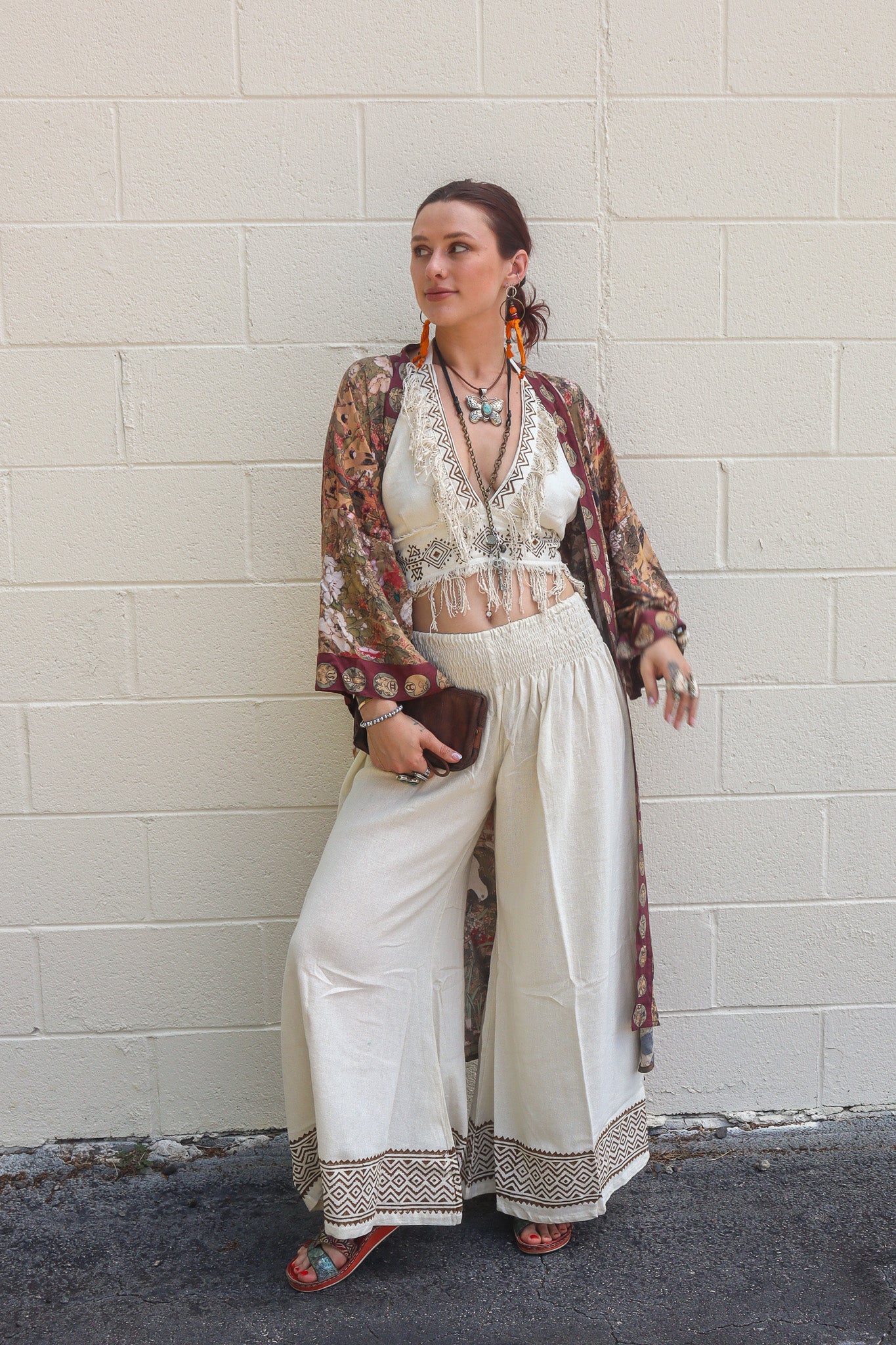 Dreamweaver Bamboo Bohemian Kimono with Zodiac Signs - ivyandlavyboutique Market of Stars