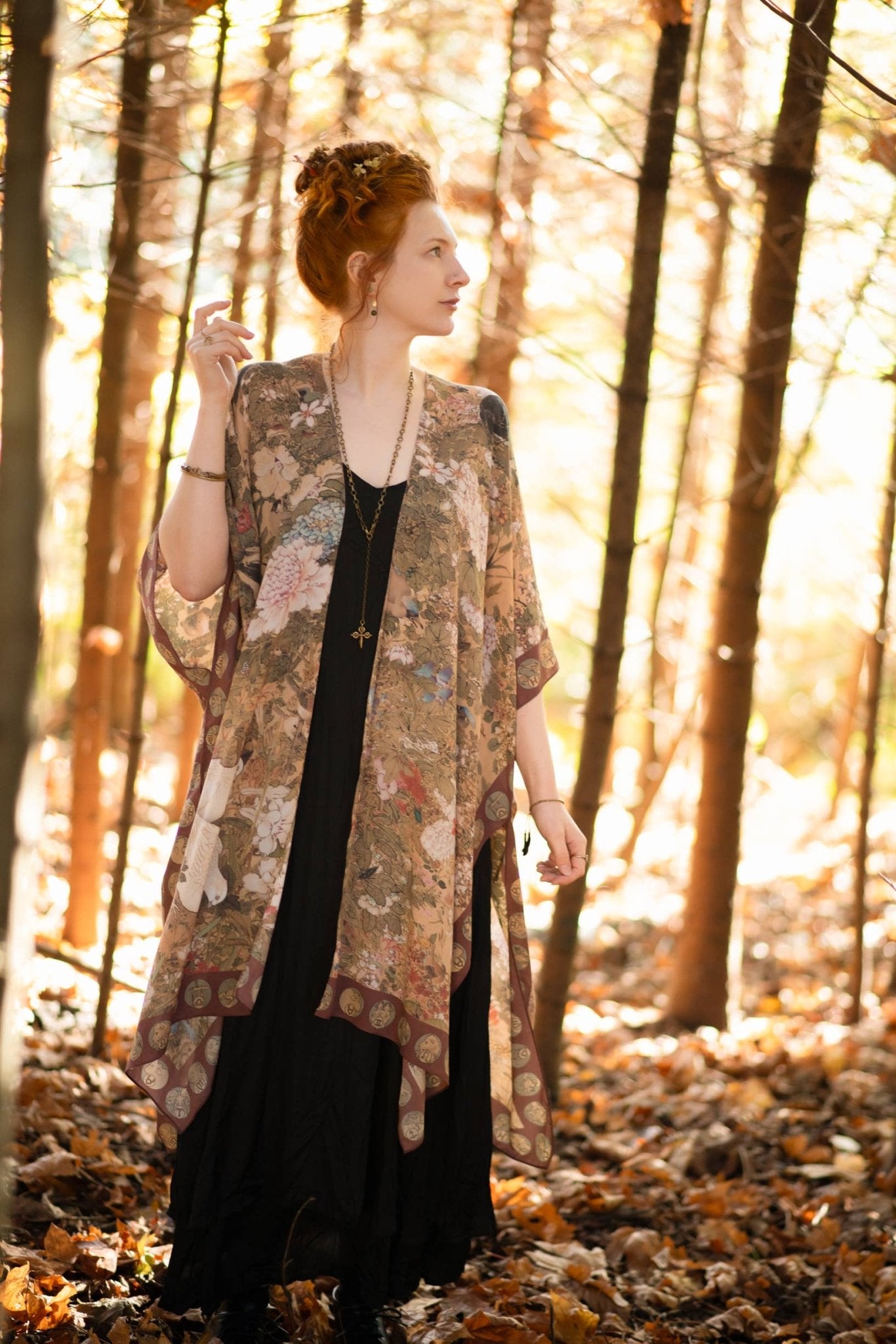 Dreamweaver Bamboo Bohemian Kimono with Zodiac Signs - ivyandlavyboutique Market of Stars