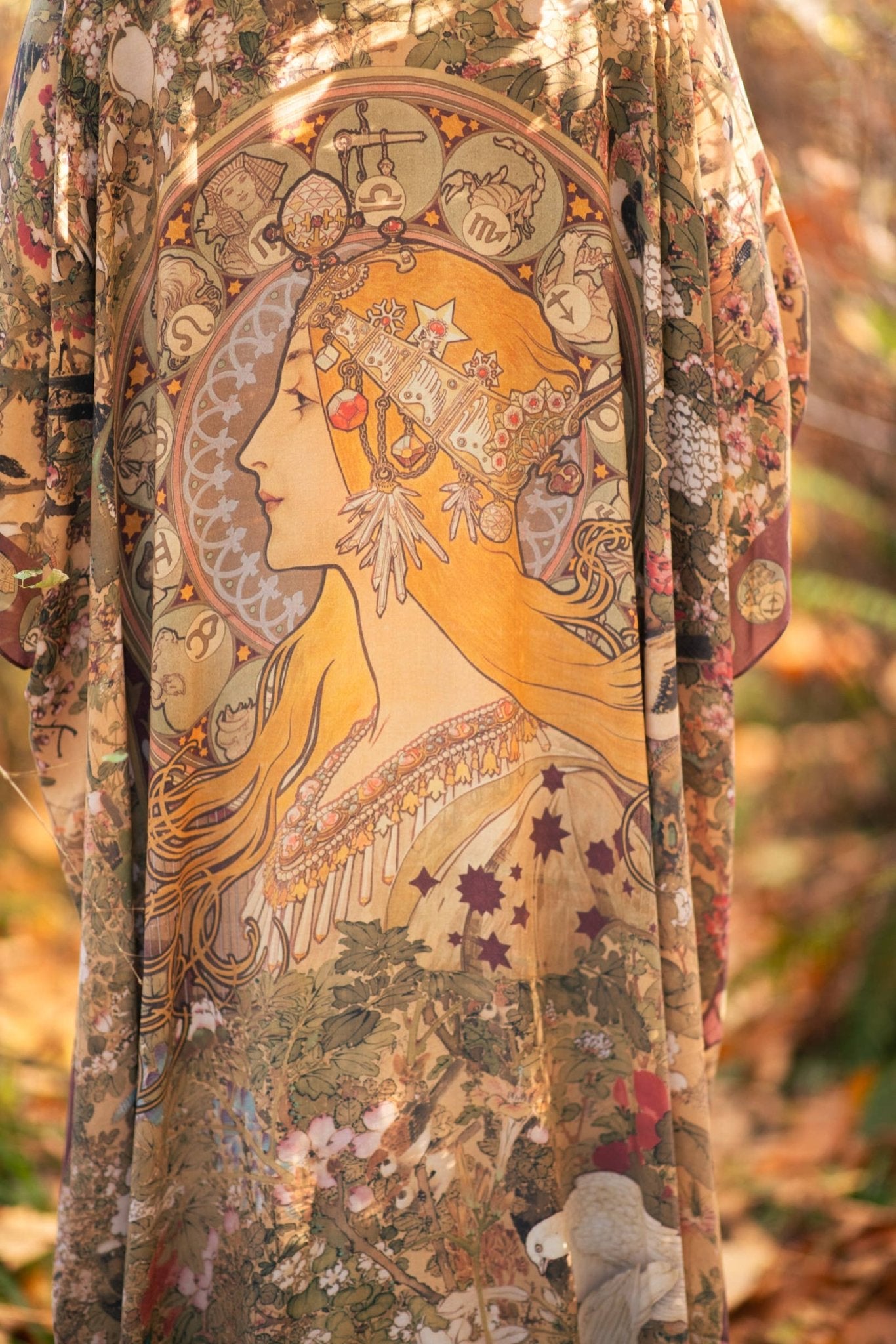 Dreamweaver Bamboo Bohemian Kimono with Zodiac Signs - ivyandlavyboutique Market of Stars