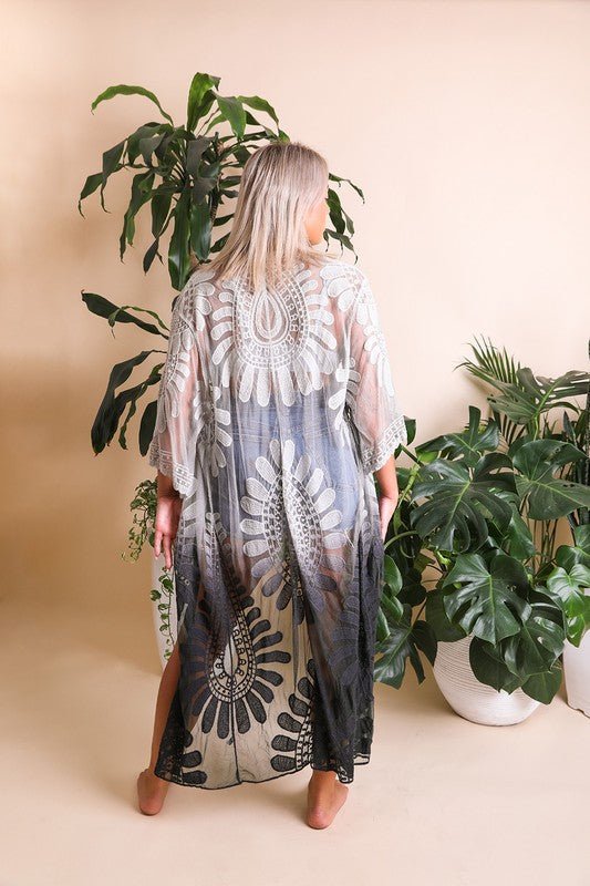 Dripping in Ombre Bohemian Lace Kimono - ivyandlavyboutique Leto Accessories