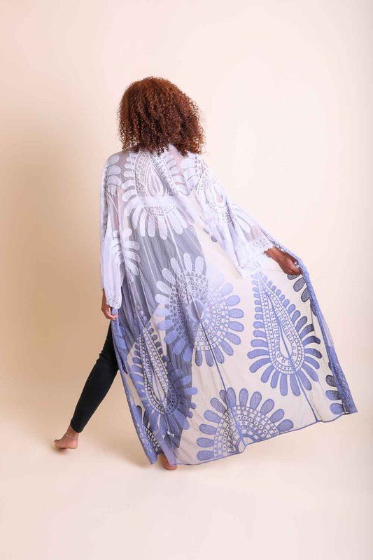 Dripping in Ombre Bohemian Lace Kimono - ivyandlavyboutique Leto Accessories