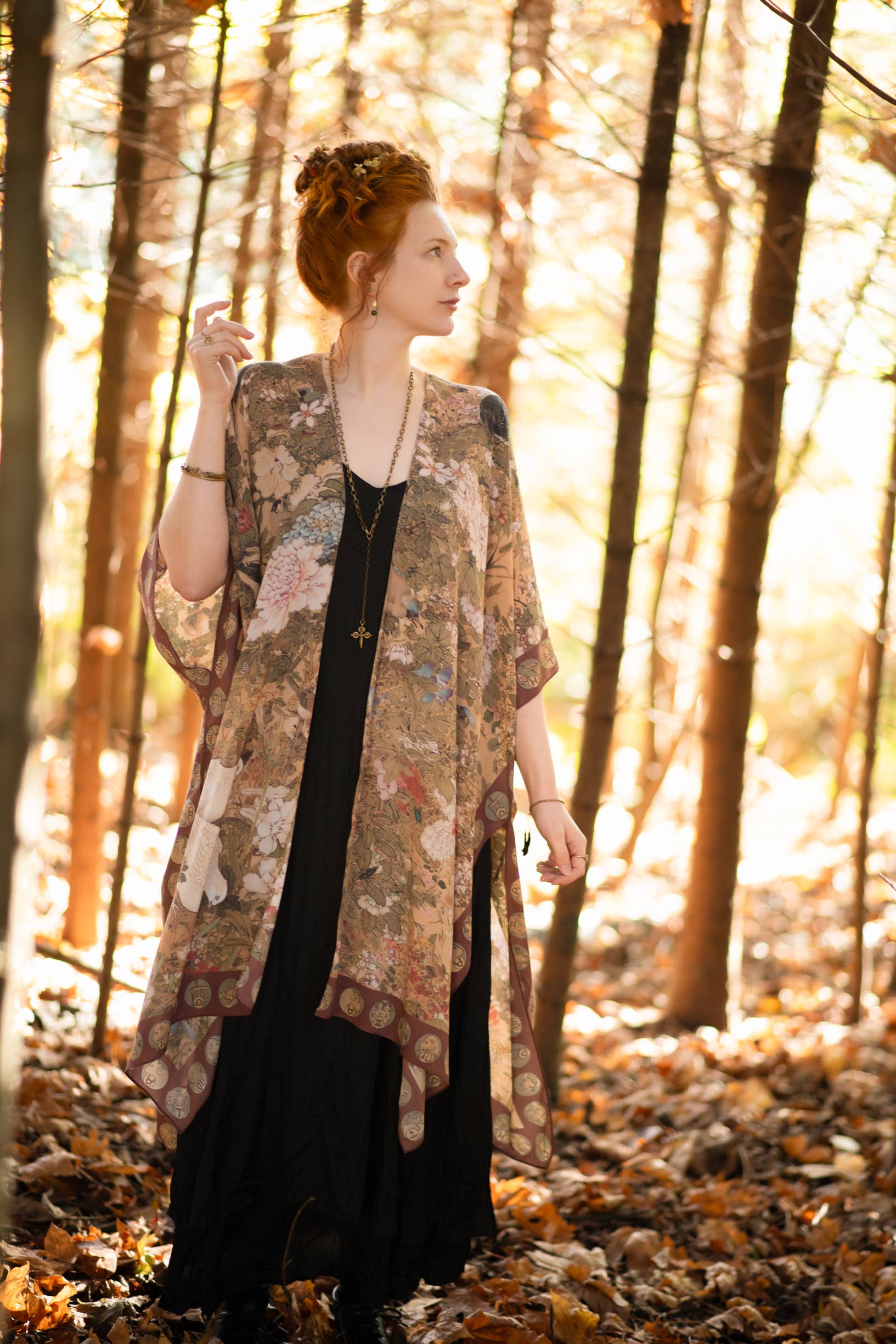 Dream Weaver Bohemian Goddess Starduster Kimono w/Zodiac