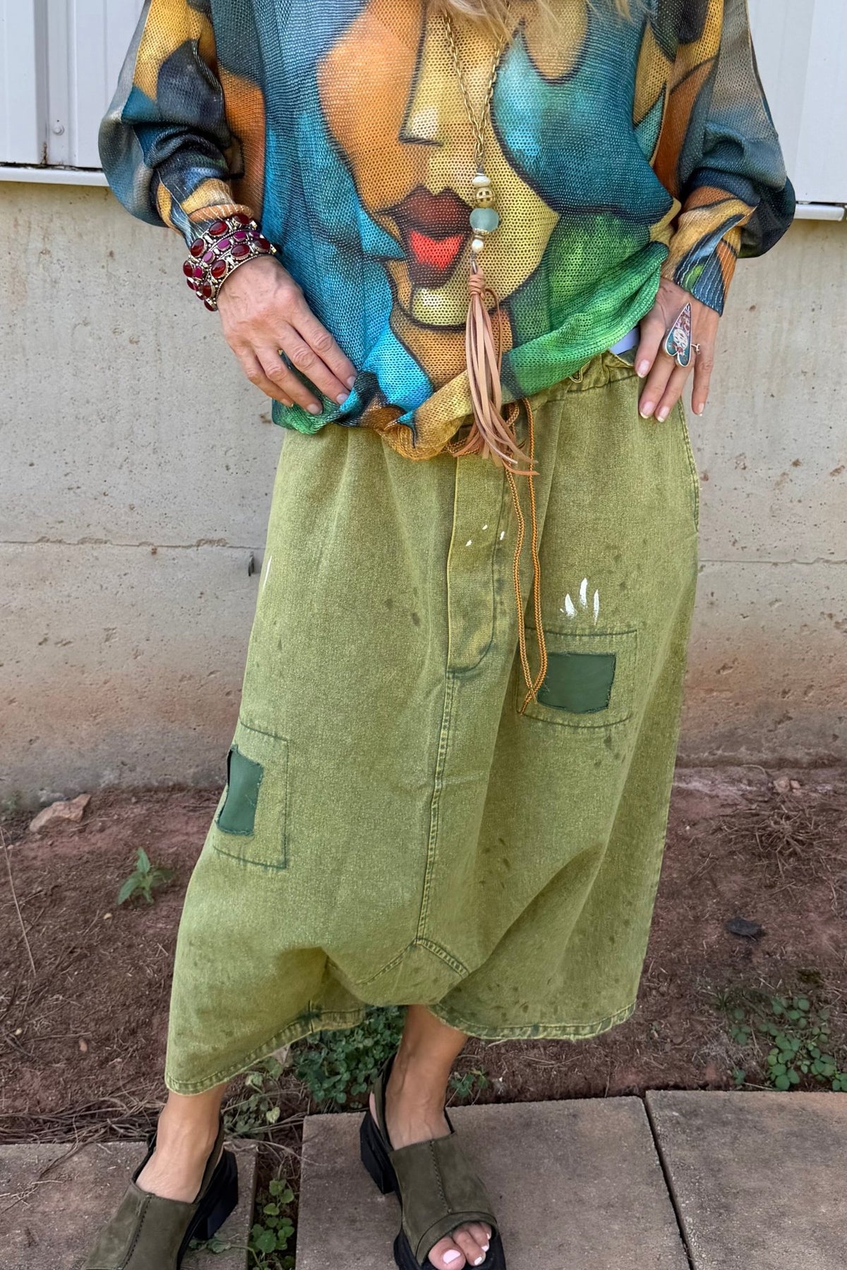 Earthsong Harem Pant In Olive - ivyandlavyboutique Jaded Gypsy