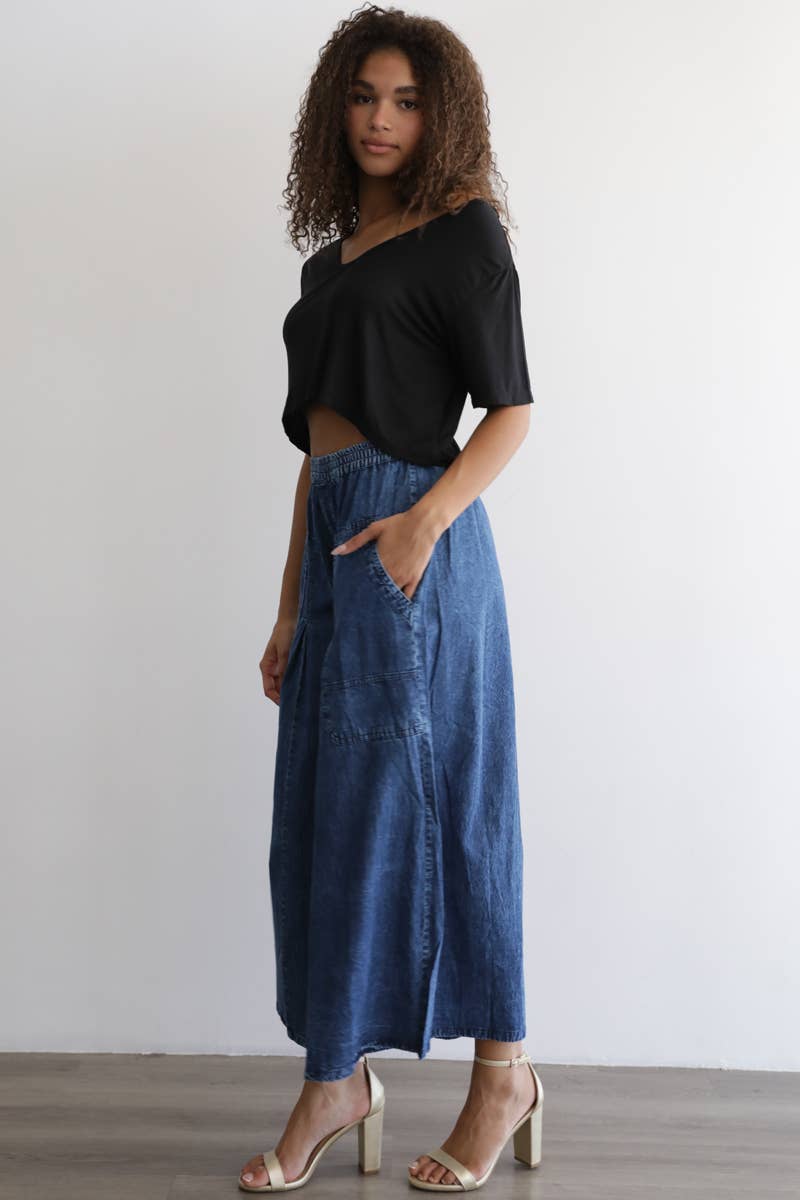 Easy Day Cropped Denim Pant - ivyandlavyboutique ANGIE