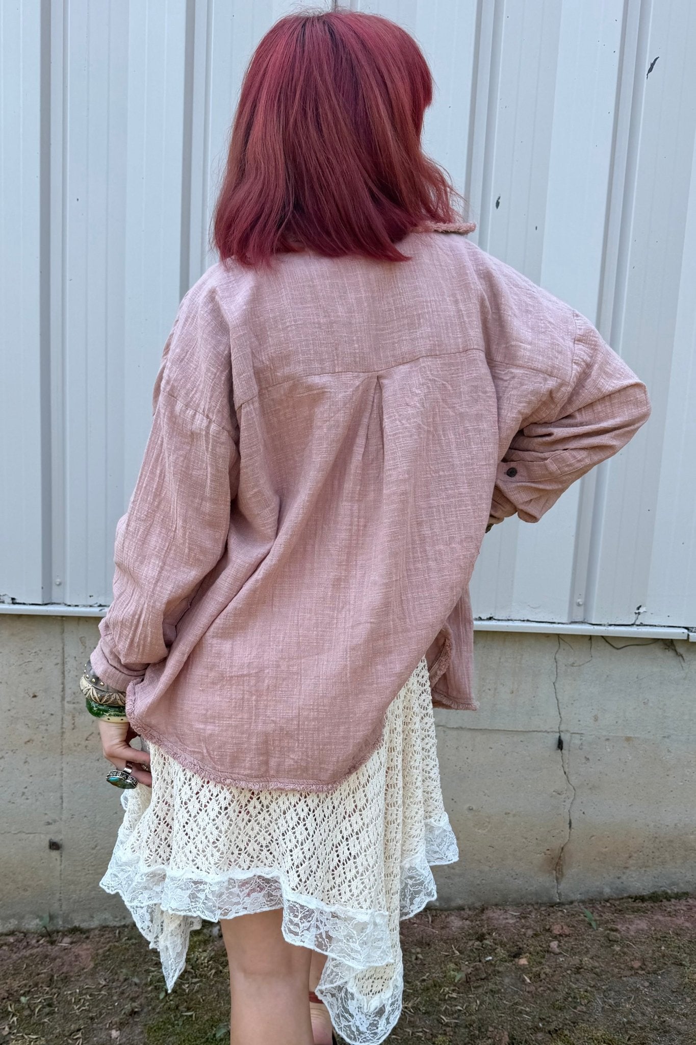 Easy Days Cotton Blend Botton Down - ivyandlavyboutique Karma Highway