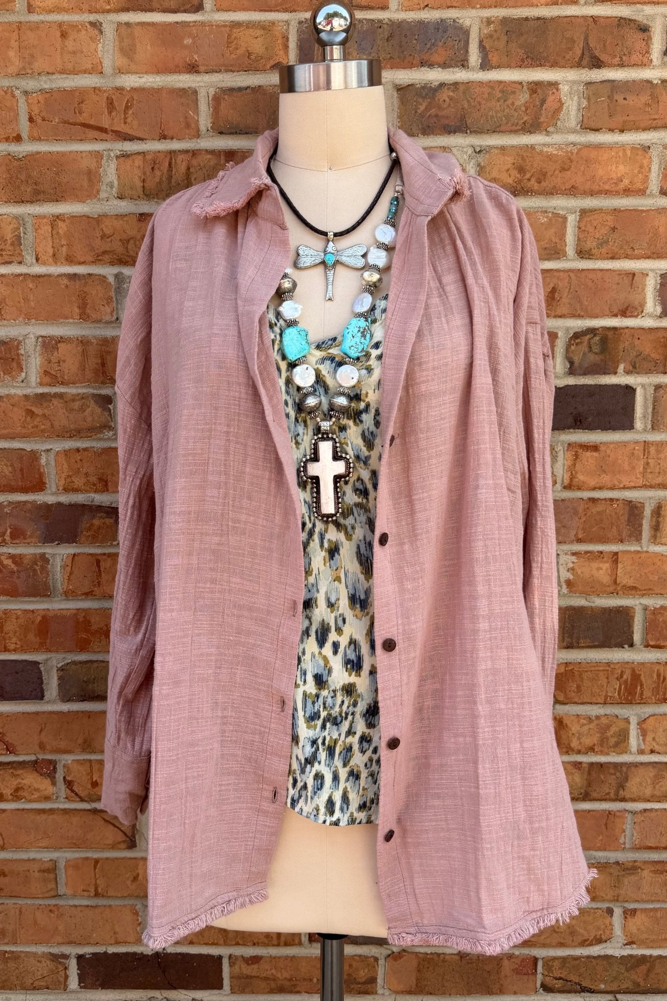 Easy Days Cotton Blend Botton Down - ivyandlavyboutique Karma Highway