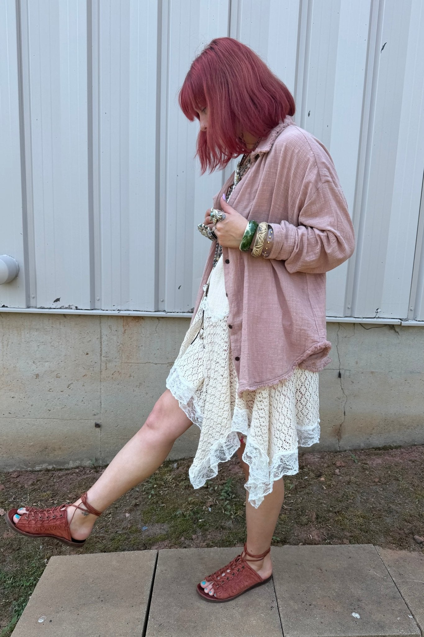 Easy Days Cotton Blend Botton Down - ivyandlavyboutique Karma Highway