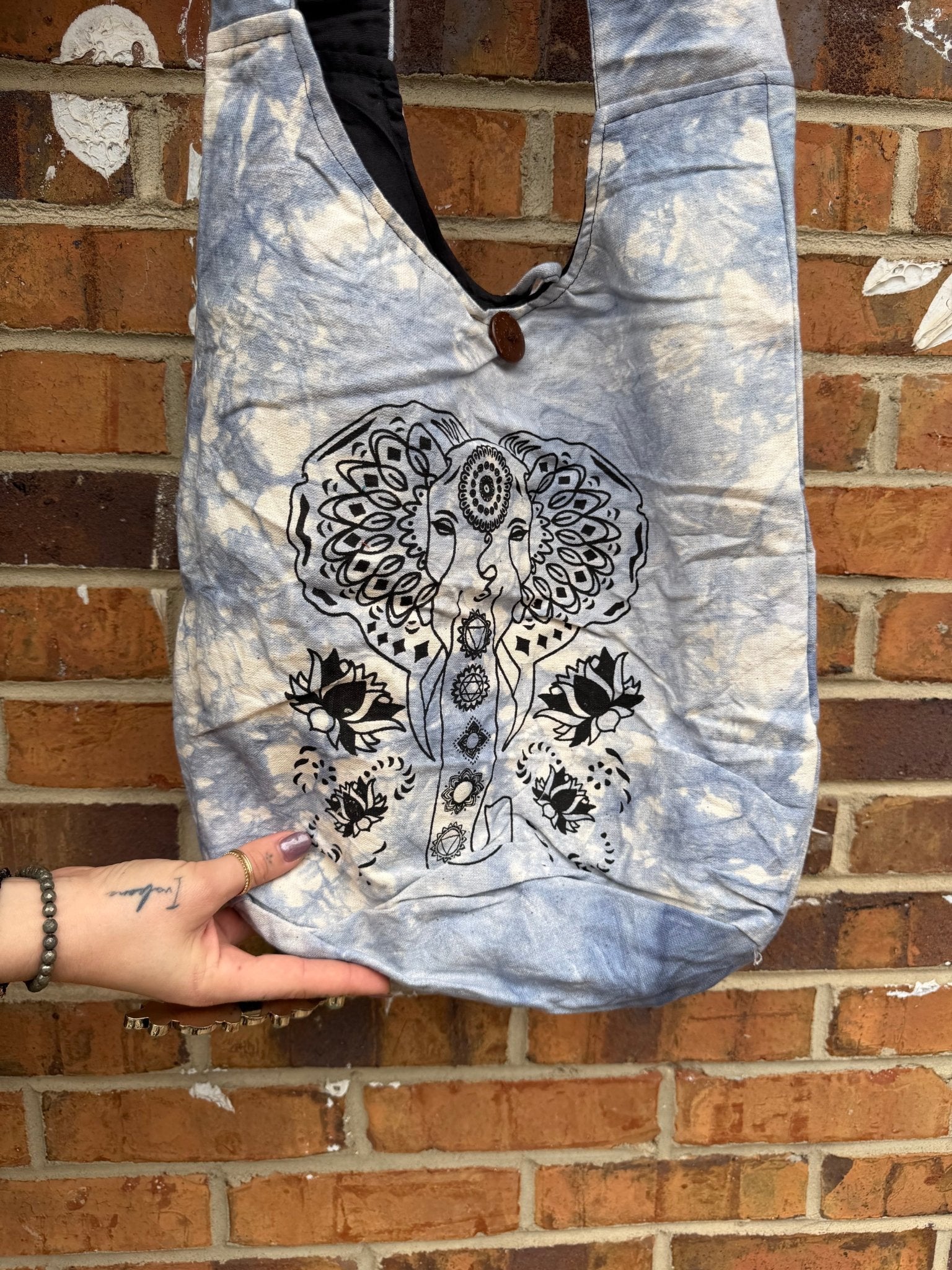 Elephant Print Tie - Dye Hobo Bag - ivyandlavyboutique Kathmandu Imports