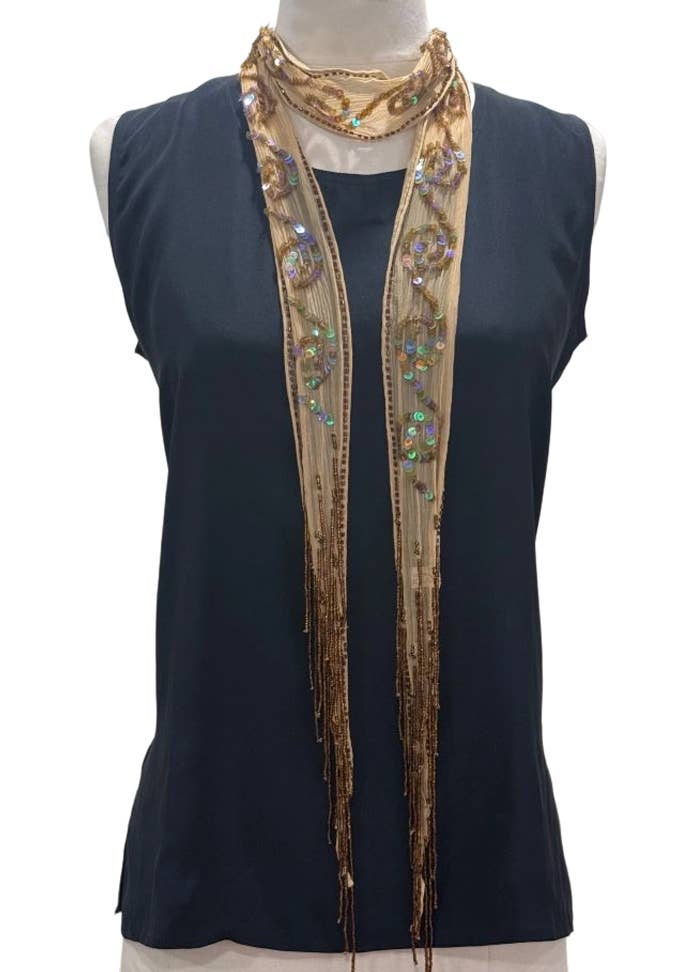 Embroidered Sequin Skinny Scarf Belt - ivyandlavyboutique J & X