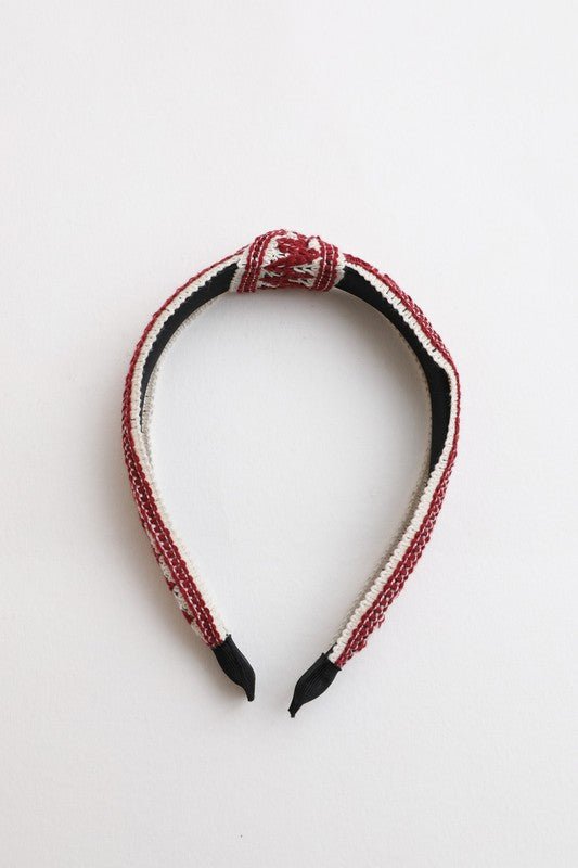 Embroidered Stitch Boho Knotted Headband - ivyandlavyboutique Leto Accessories