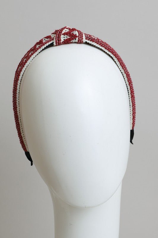 Embroidered Stitch Boho Knotted Headband - ivyandlavyboutique Leto Accessories