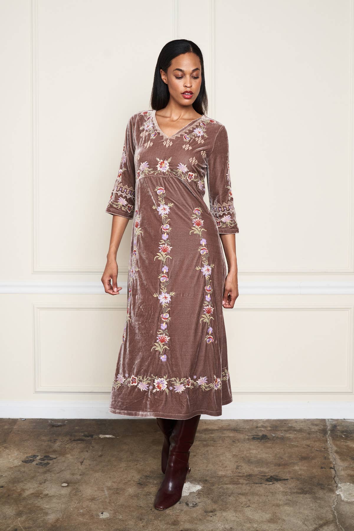 Embroidered Velvet Pull - Over Dress - ivyandlavyboutique Paparazzi