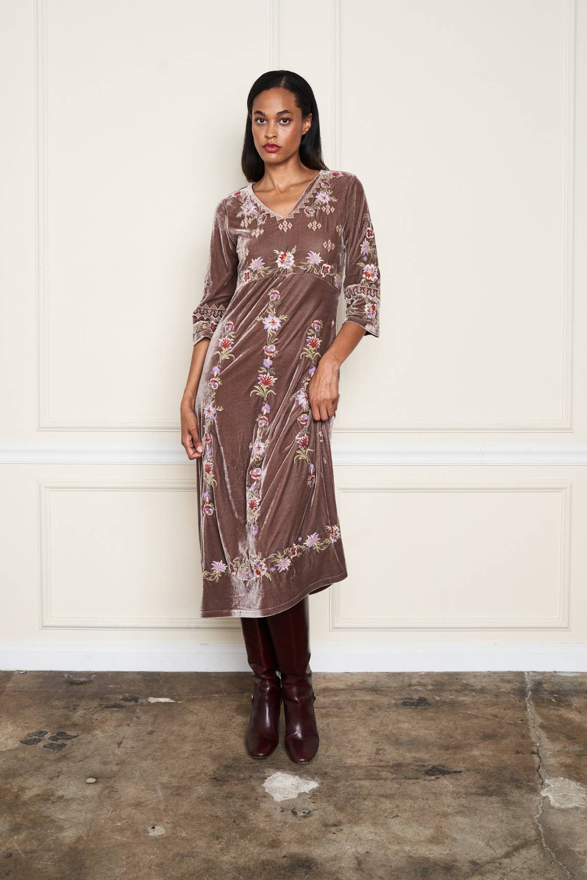 Embroidered Velvet Pull - Over Dress - ivyandlavyboutique Paparazzi