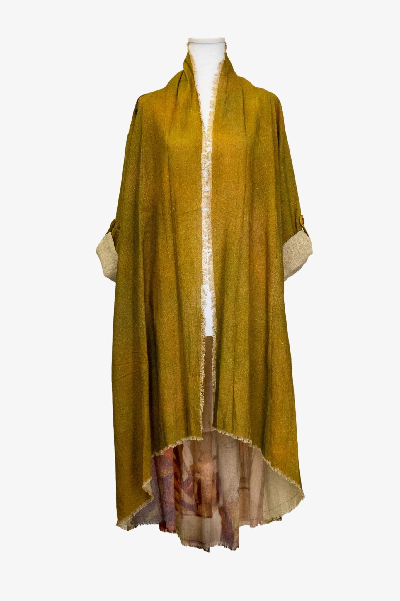 Endless Color Geronimo Print in Olive Duster Jacket - ivyandlavyboutique LeParisPetit by I Love Linen