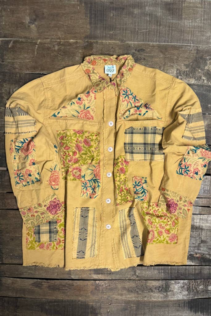 Evening Stroll Patched Top - ivyandlavyboutique Jaded Gypsy