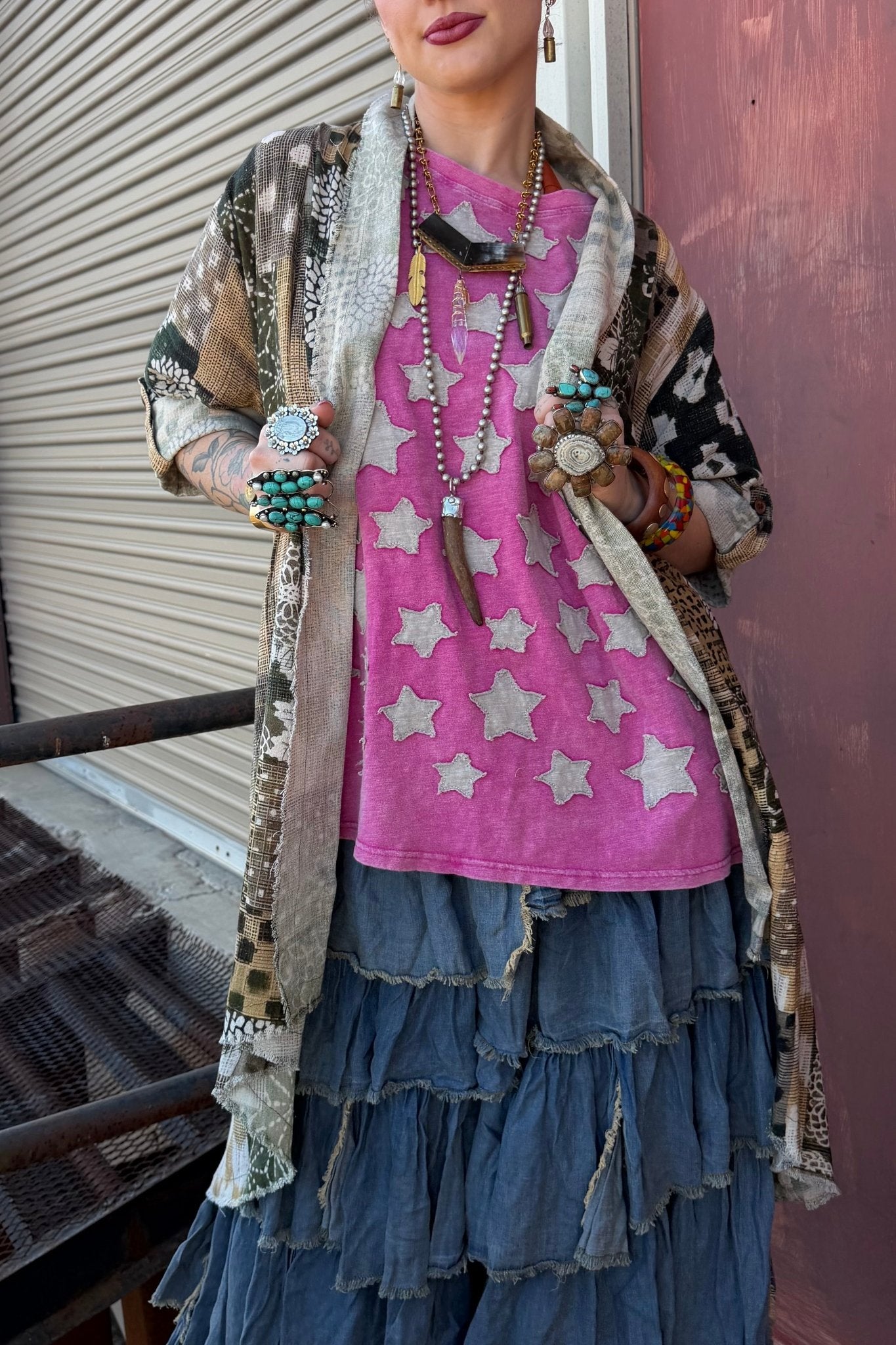 Everyday Casual Duster Jacket in Peace - ivyandlavyboutique I LOVE LINEN