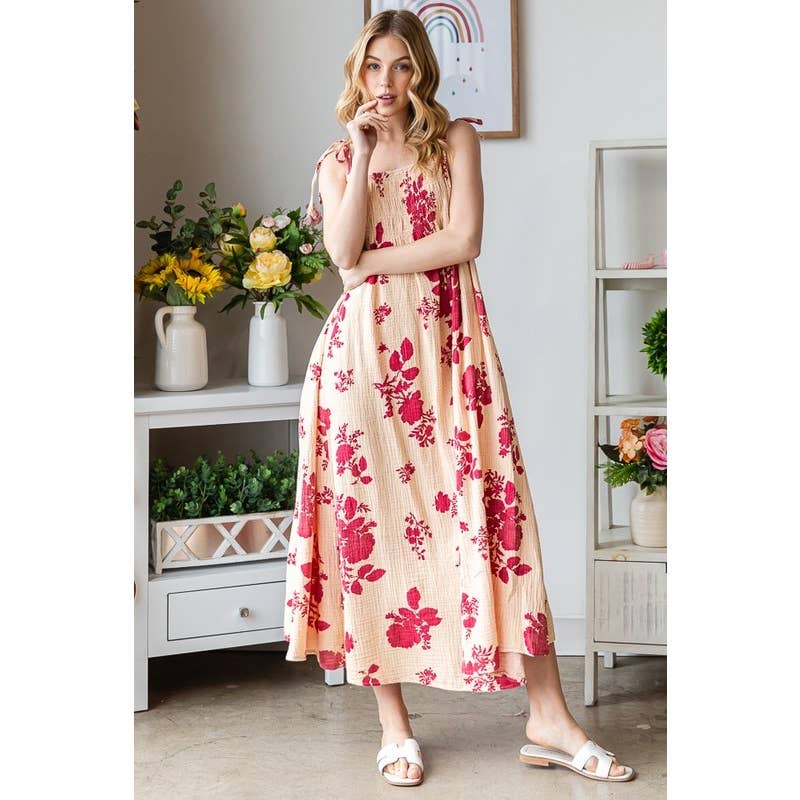 Erica Tie Strap Smocked Summer Dress