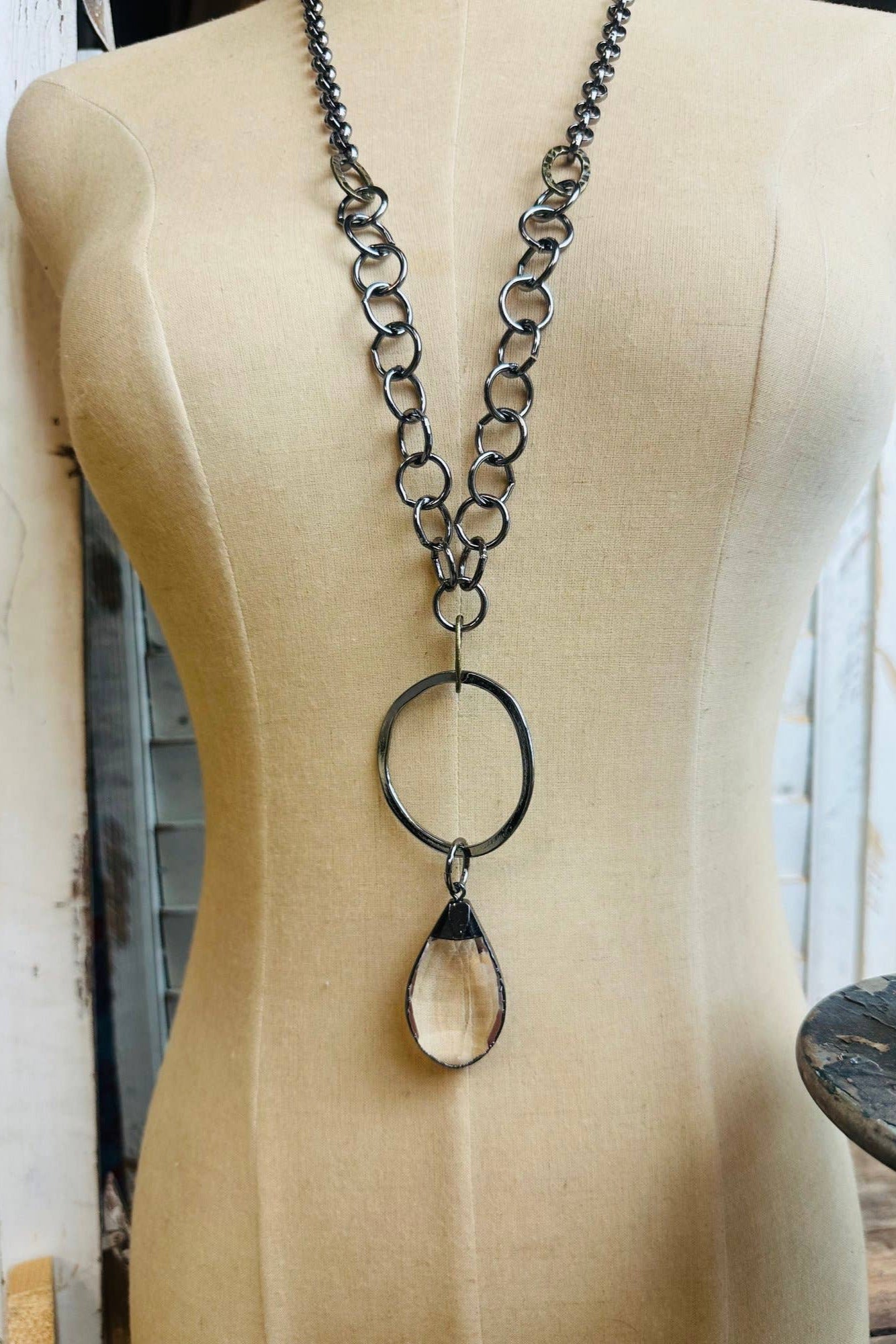 You are the Statement Gorgeous Gunmetal Crystal