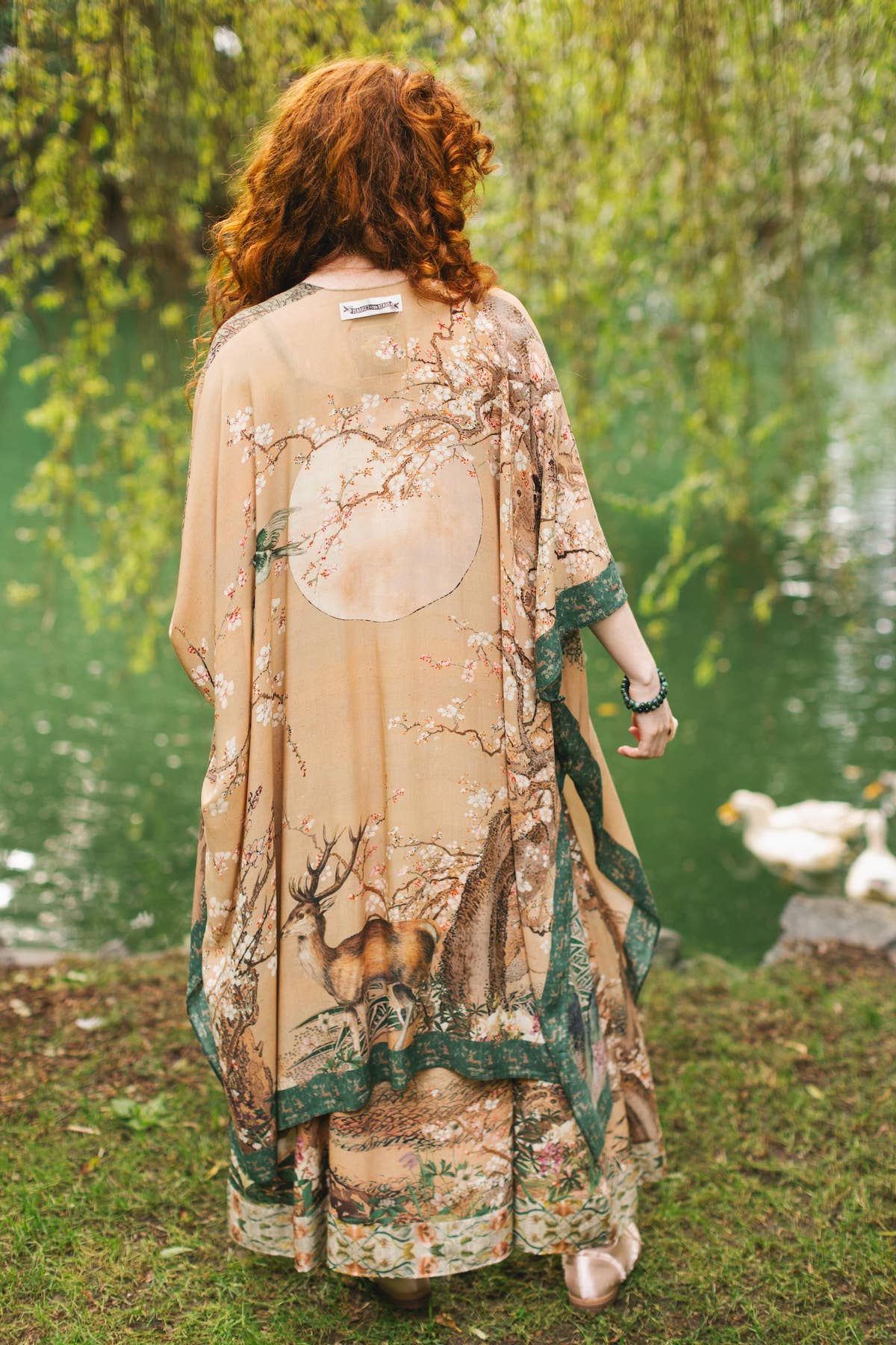 Fable Bohemian Goddess Starduster Kimono with Deer and Moon - ivyandlavyboutique Market of Stars