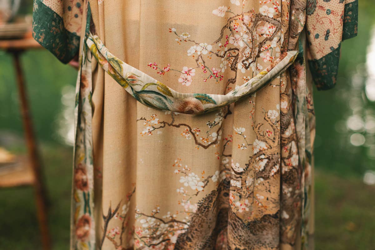 Fable Opera Duster Kimono Robe w/ Deer Moon & Blossom - ivyandlavyboutique Market of Stars