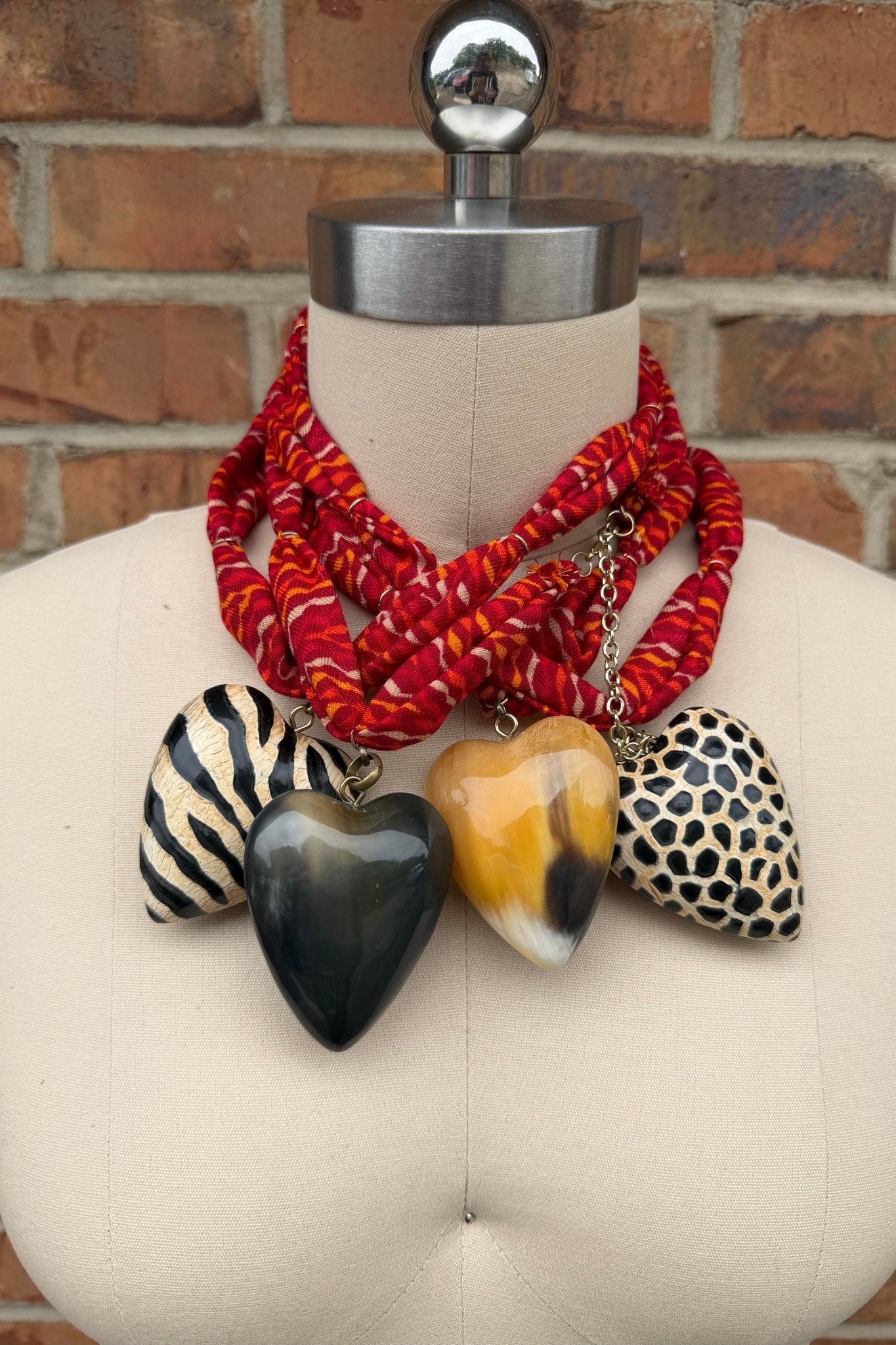 Fabric Heart Necklace - ivyandlavyboutique ivyandlavyboutique