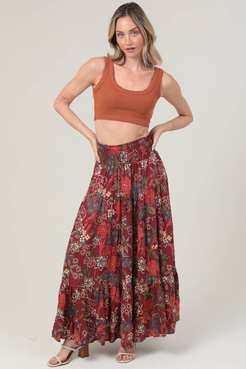 Fall Swing Floral Maxi Skirt - ivyandlavyboutique ANGIE
